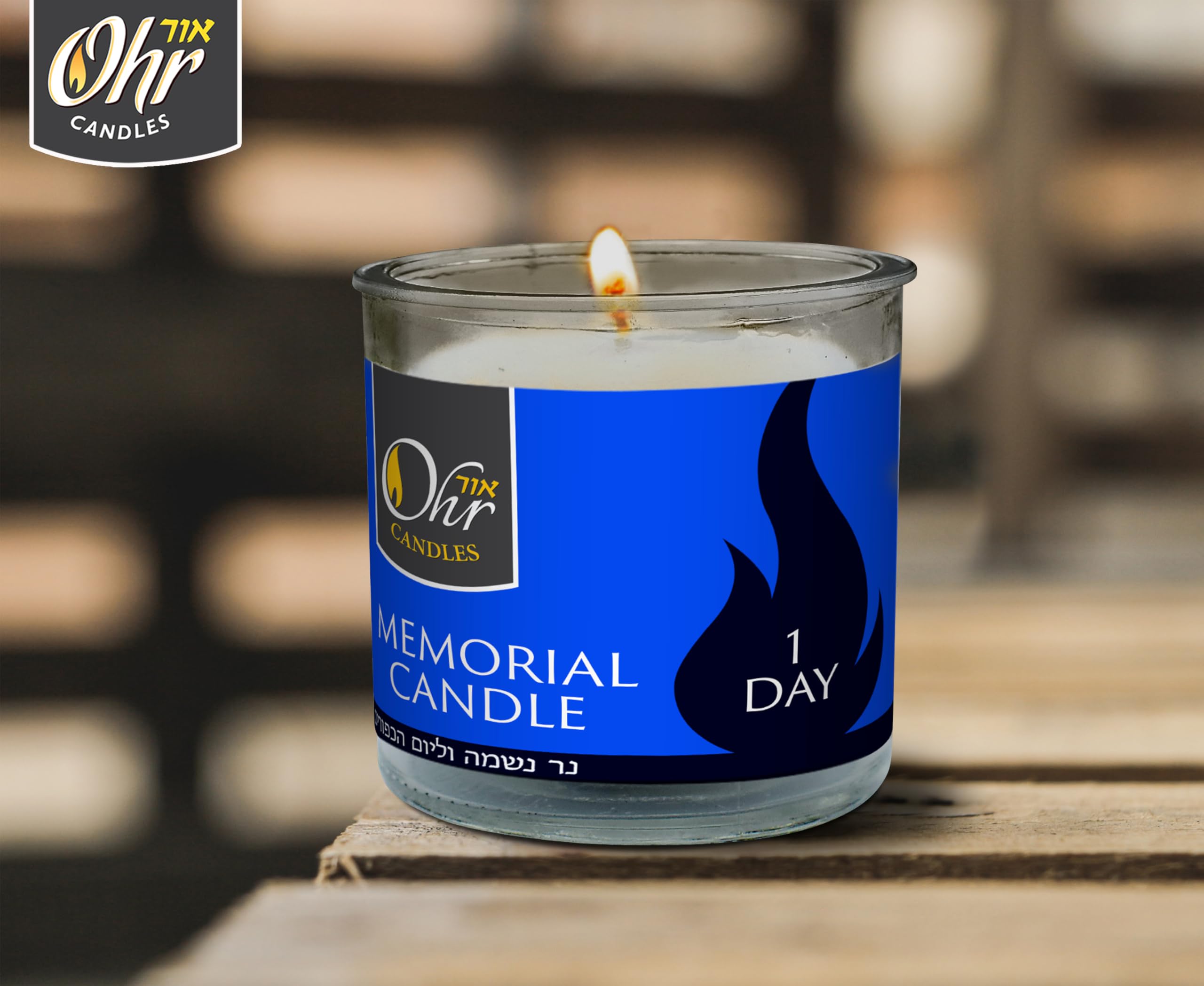 Yahrzeit Memorial Candles - 24 Hour Jewish Memorial Candle for Yom Kippur & Remembrance - Glass Tumbler Candle Set of 3 - Perfect for Synagogue, Home Memorials & Jewish Traditions