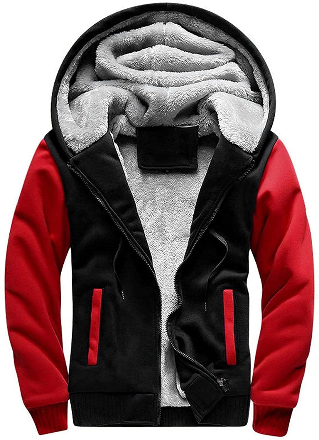 Men's Little Beauty Hoodies - Zip Up Fleece Sherpa Lined Winter Jacket | Heavyweight Wool Sweatshirt for Outdoor Activities & Cold Weather Protection