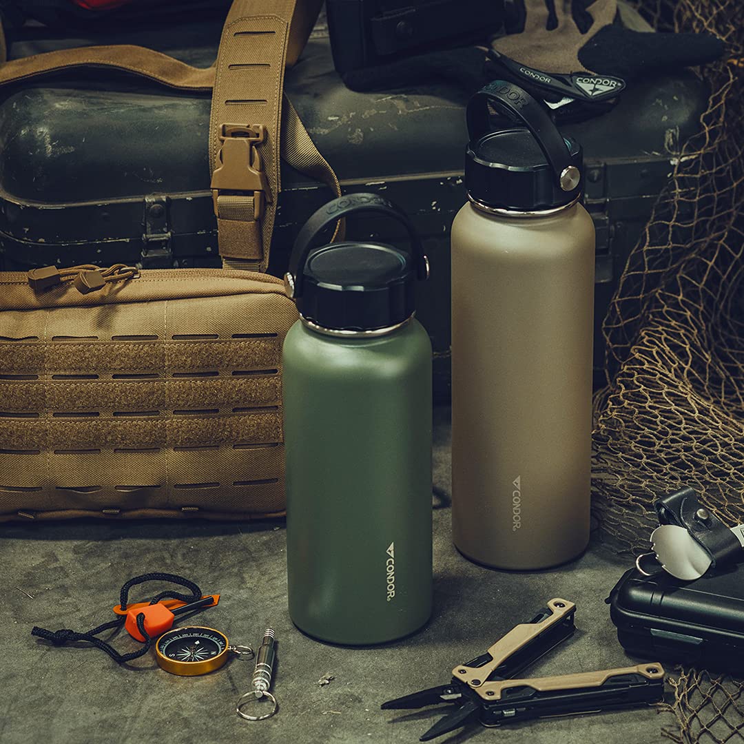 Condor Vacuum Insulated Bottle 40oz - Hot & Cold for Camping, Hiking