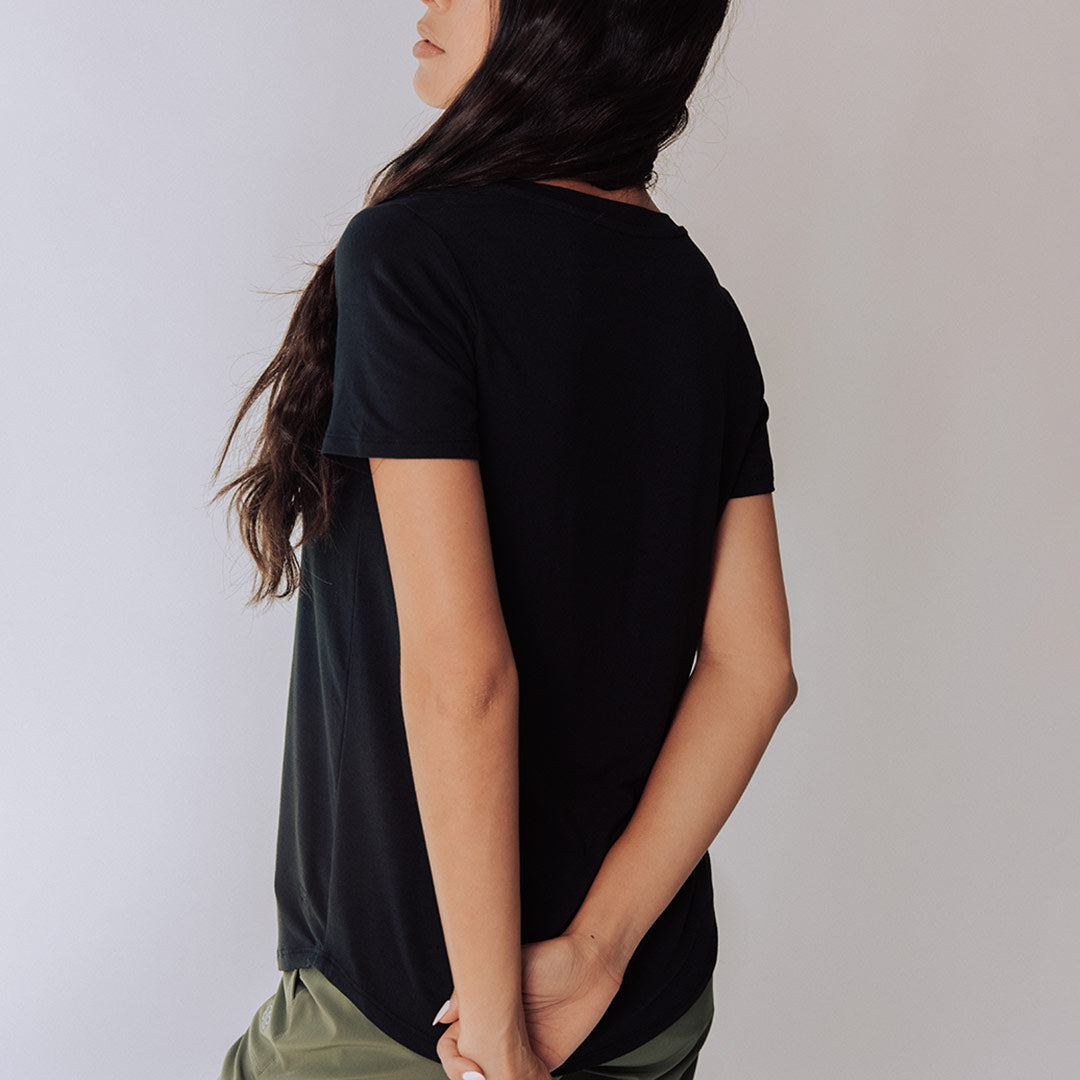Soft & Breathable Bamboo Black Basic Tee for Men & Women | Eco-Friendly Comfort Fit T-Shirt | Perfect for Casual Wear, Yoga & Lounge
