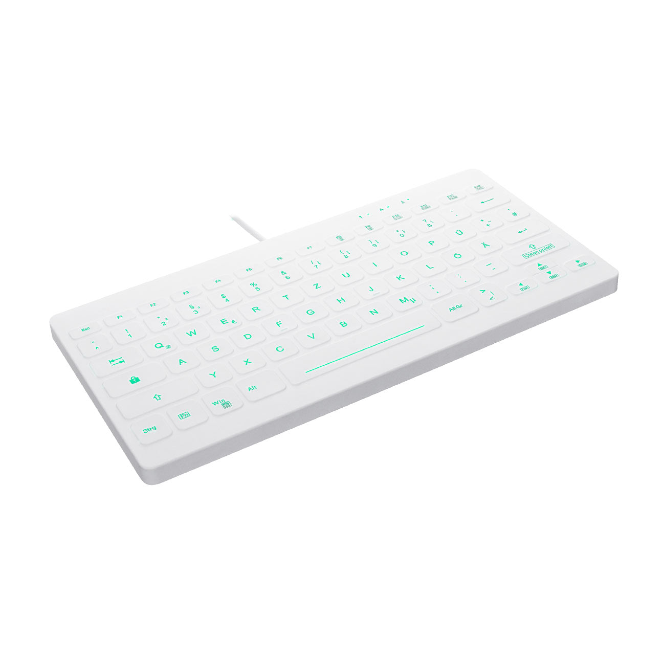 AK CB4112F Ultra-Thin Wired Keyboard with Backlight - White | Spill-Resistant, Easy-to-Clean Design for Office, Gaming & Home Use