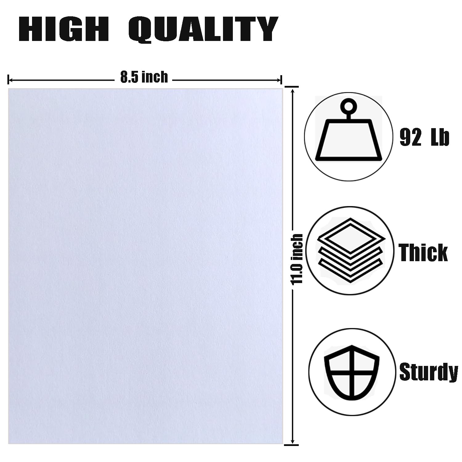 Premium Baisunt 20-Pack White Cardstock Paper 250GSM/92lb - Thick Blank Craft Paper for DIY Projects, Scrapbooking, Greeting Cards & Invitations (8.5
