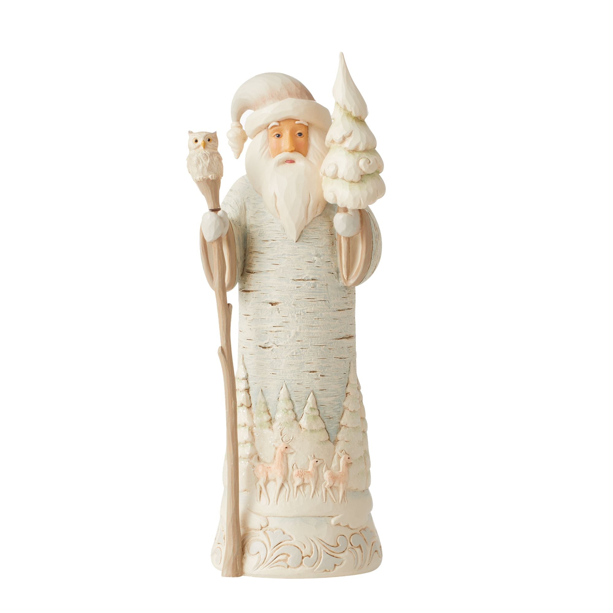 Handmade Woodland Birch Bark Santa Claus Figurine - Rustic Christmas Decor for Home, Office & Holiday Gifts