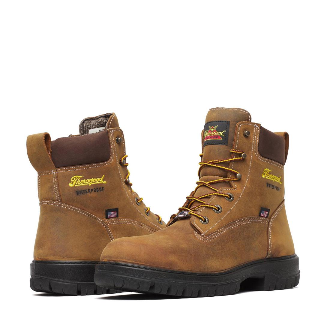 Genesis Series 6 Waterproof Boots for Men - Chestnut Brown Outdoor Hiking & Work Boots - All-Weather Comfort for Hunting, Construction & Heavy Duty Use