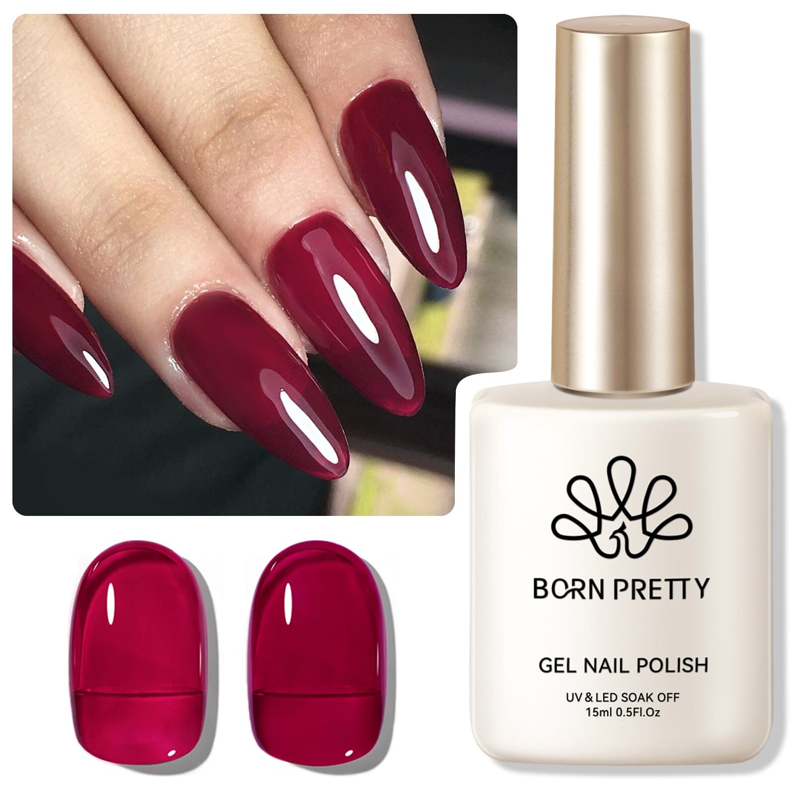 Hema-Free Jelly Gel Nail Polish - 15ml Long Lasting Soak Off UV LED Nail Art Polish for Manicure & Pedicure - Perfect for Nail Salons, Home Use & Gift Giving