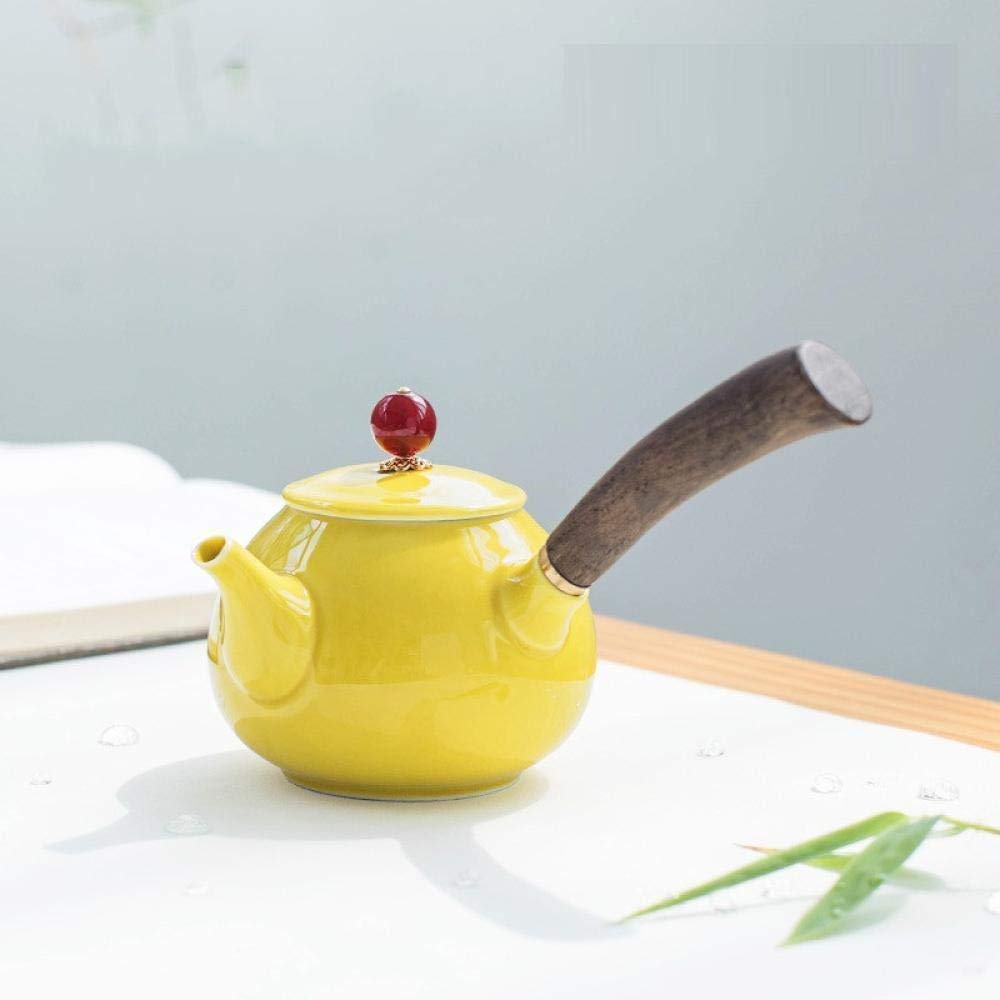 Premium Ceramic Teapot with Celadon Glaze & Wooden Handle - 240ml Kung Fu Tea Set for Home Brewing | Perfect for Afternoon Tea, Gifts & Chinese Tea Ceremonies