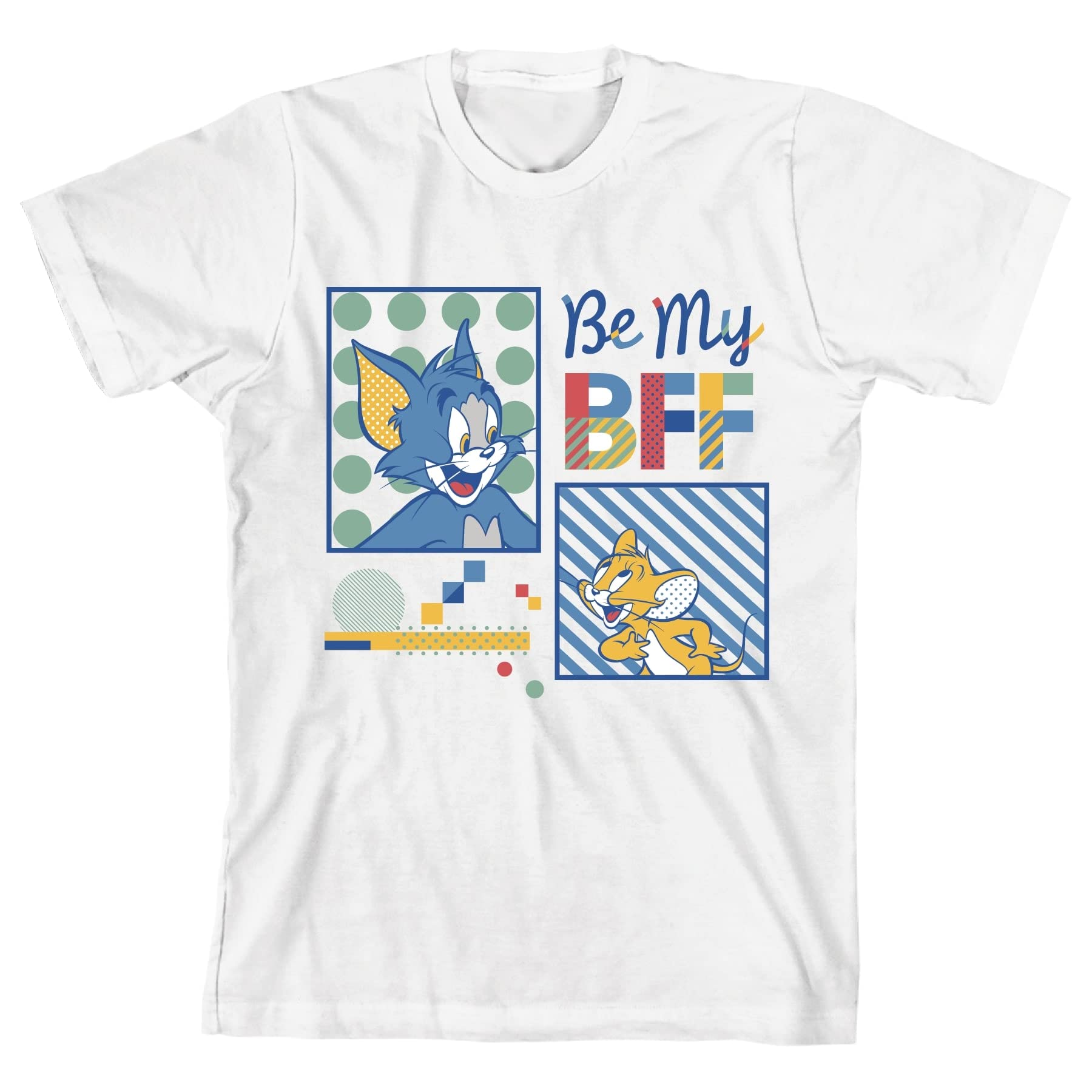 Tom & Jerry Best Friends Forever White T-Shirt for Boys - Cute Cartoon Graphic Tee for Toddler to Youth | Casual Wear, Birthday Gift, School Outfit