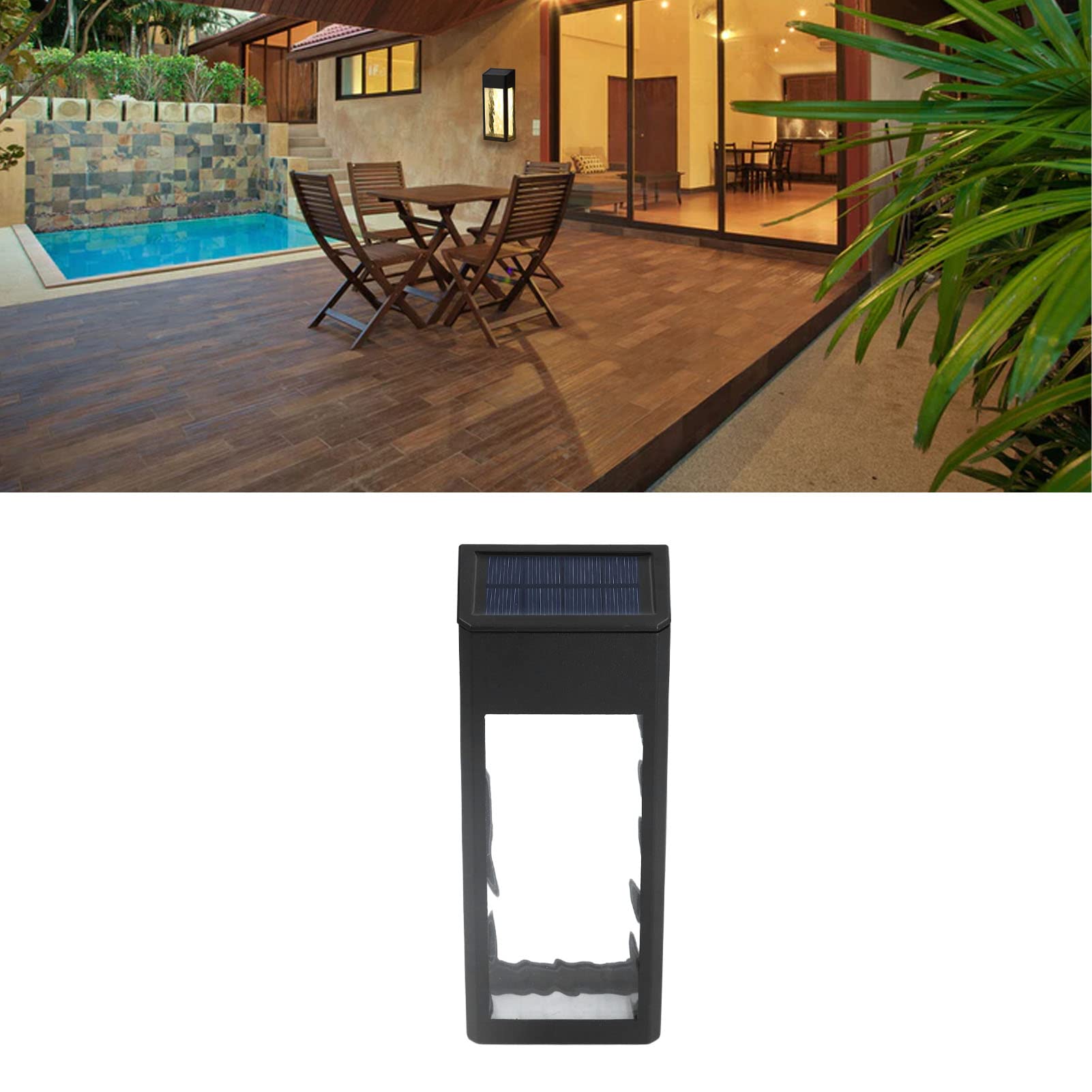 Solar Powered Outdoor Wall Sconce Lights - Waterproof LED Fence Lighting for Patio, Deck, Yard, Stairs & Front Door - Decorative Solar Garden Lights for Forest, Pathway & Landscape Illumination