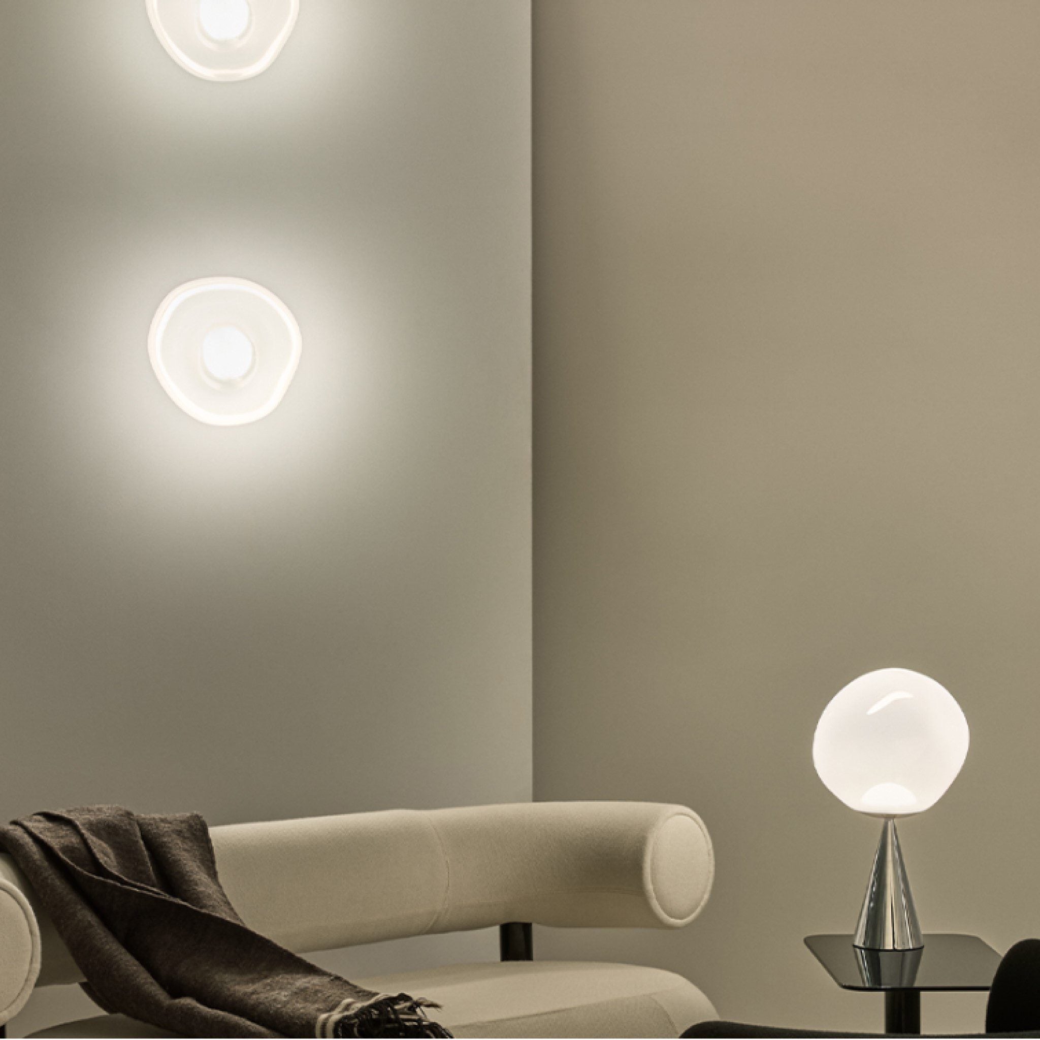 TOM DIXON Melt Surface LED Pendant Light - 50cm Opal Glass & Chrome Finish - Modern Ceiling Lighting Fixture for Dining Room, Living Room, Bedroom Decor