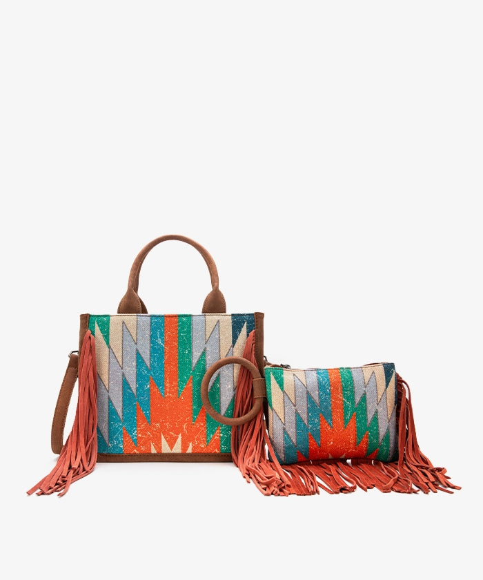 Montana West Southwestern Fringe Concealed Carry Tote Bag Set - Stylish & Functional Purse for Women | Perfect for Everyday Use, Travel & Concealed Carry