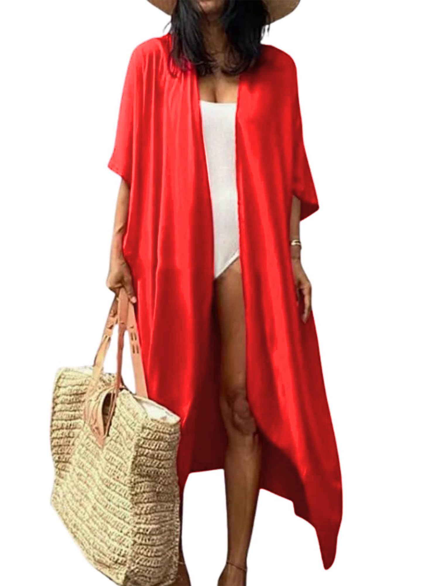ChainJoy Women's Flowy Long Kimono Cardigan - Lightweight Beach Cover Up for Swimsuit, Summer Dresses & Boho Outfits | Perfect for Poolside, Vacation & Casual Wear
