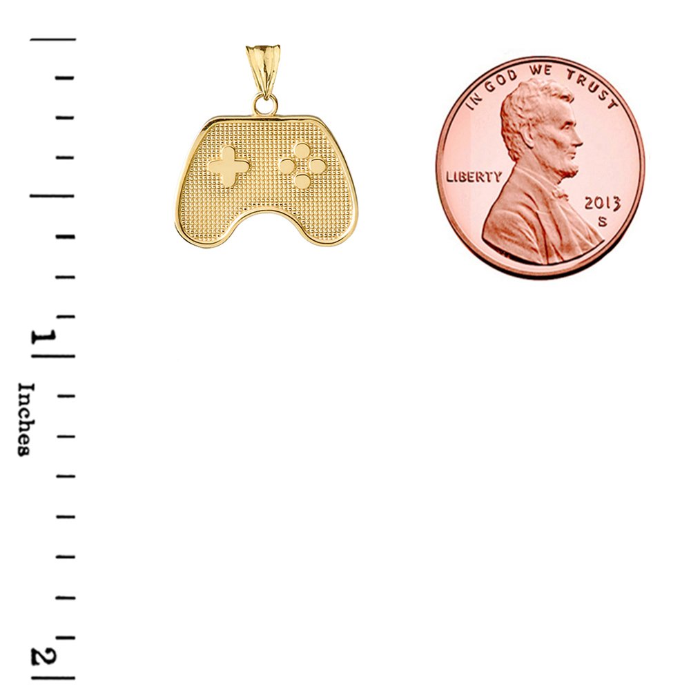 10K Yellow Gold Video Game Controller Charm Pendant - Perfect Gift for Gamers & Jewelry Lovers - Ideal for Necklaces, Bracelets & Gaming Enthusiasts