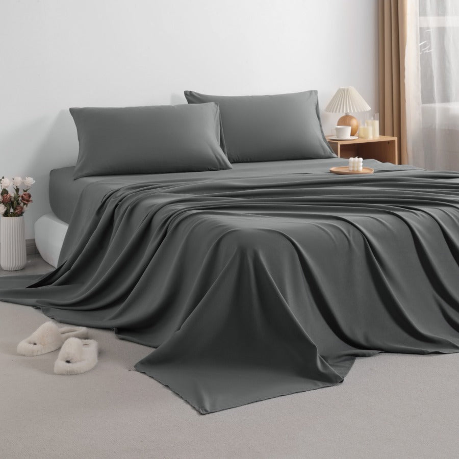 NTBAY Microfiber Bed Sheet Set - Ultra Soft, Wrinkle & Stain Resistant Queen Size 4-Piece Set | Breathable Bedding for All Seasons | Perfect for Master Bedroom, Guest Room & Dorm