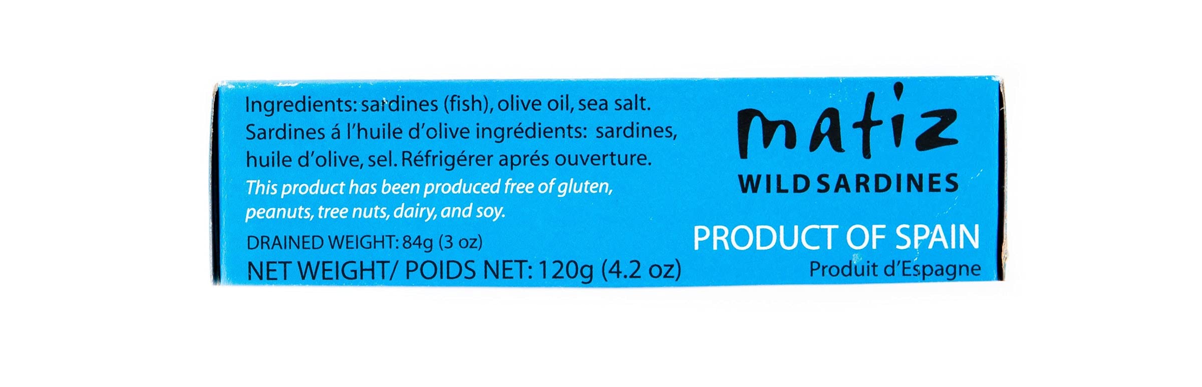 Matiz Sardines in Olive Oil - Wild Caught Spanish Gourmet Canned Fish (Pack of 25, 4.2oz Cans) | High Protein, Natural & Fresh | Perfect for Tapas, Snacks, Meals, Salads & Charcuterie Boards