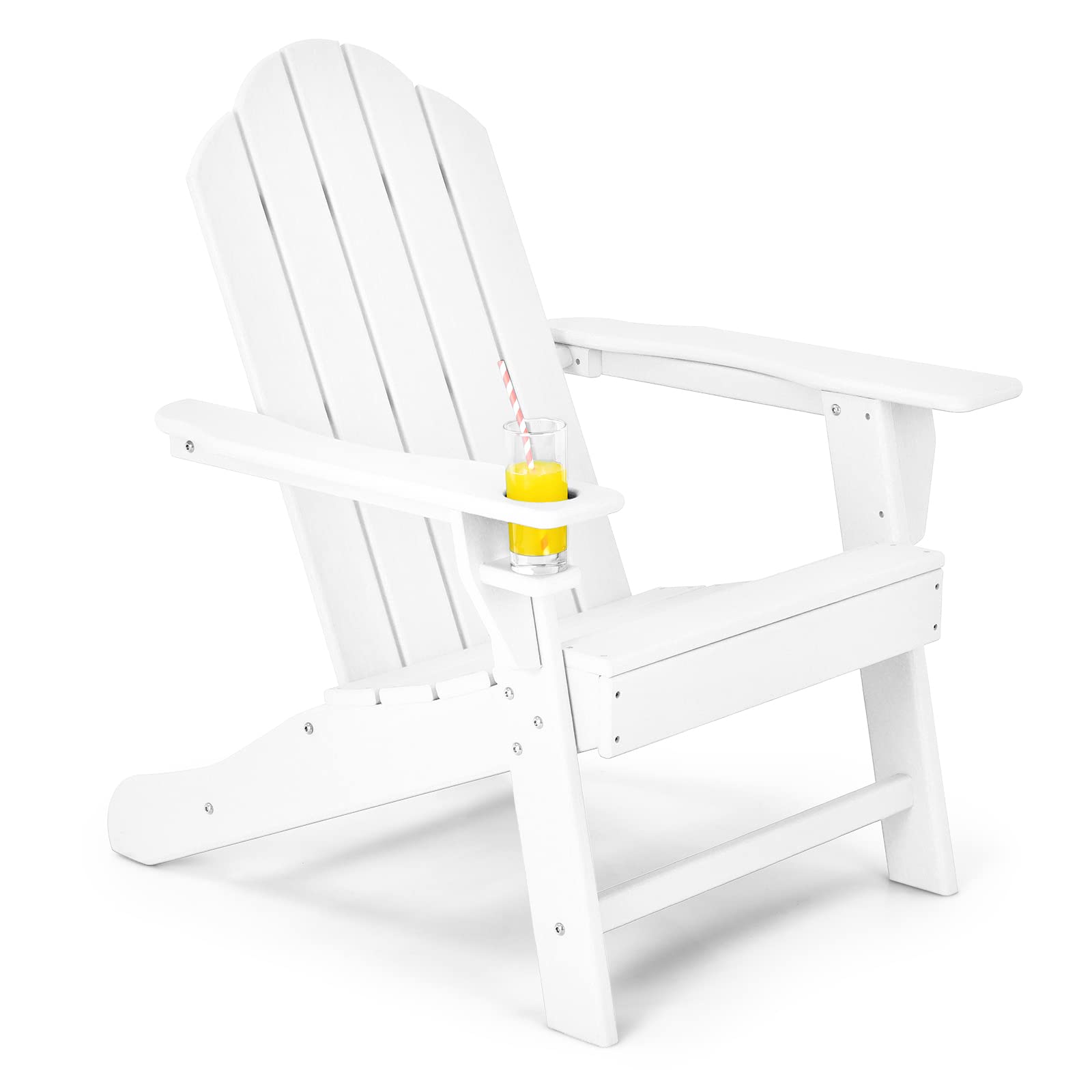 **Giantex HDPE Weather-Resistant Adirondack Chair - Outdoor Fire Pit Seating for Campfire, Deck, Garden, Yard, Porch & Lawn - Durable White Patio Furniture for Relaxing & Entertaining**