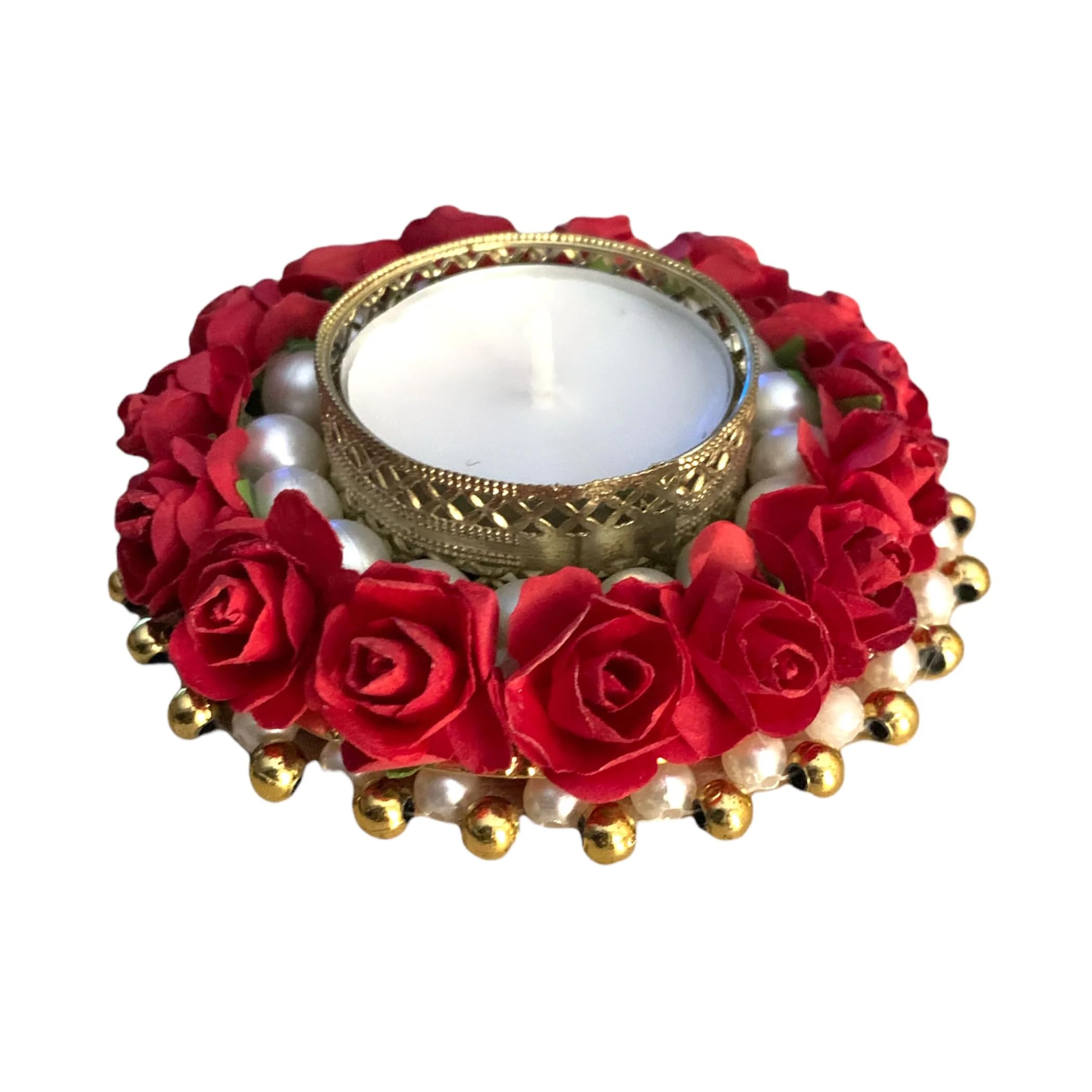 LoveNspire 2CT Rose Tealight Candle Holder - Elegant Floral T-Light Holder for Diwali, Christmas, Hanukkah, Thanksgiving - Perfect Housewarming Gift, Table Centerpiece, Home Decor - Ideal for Romantic Dinners, Wedding Decorations & Holiday Celebrations
