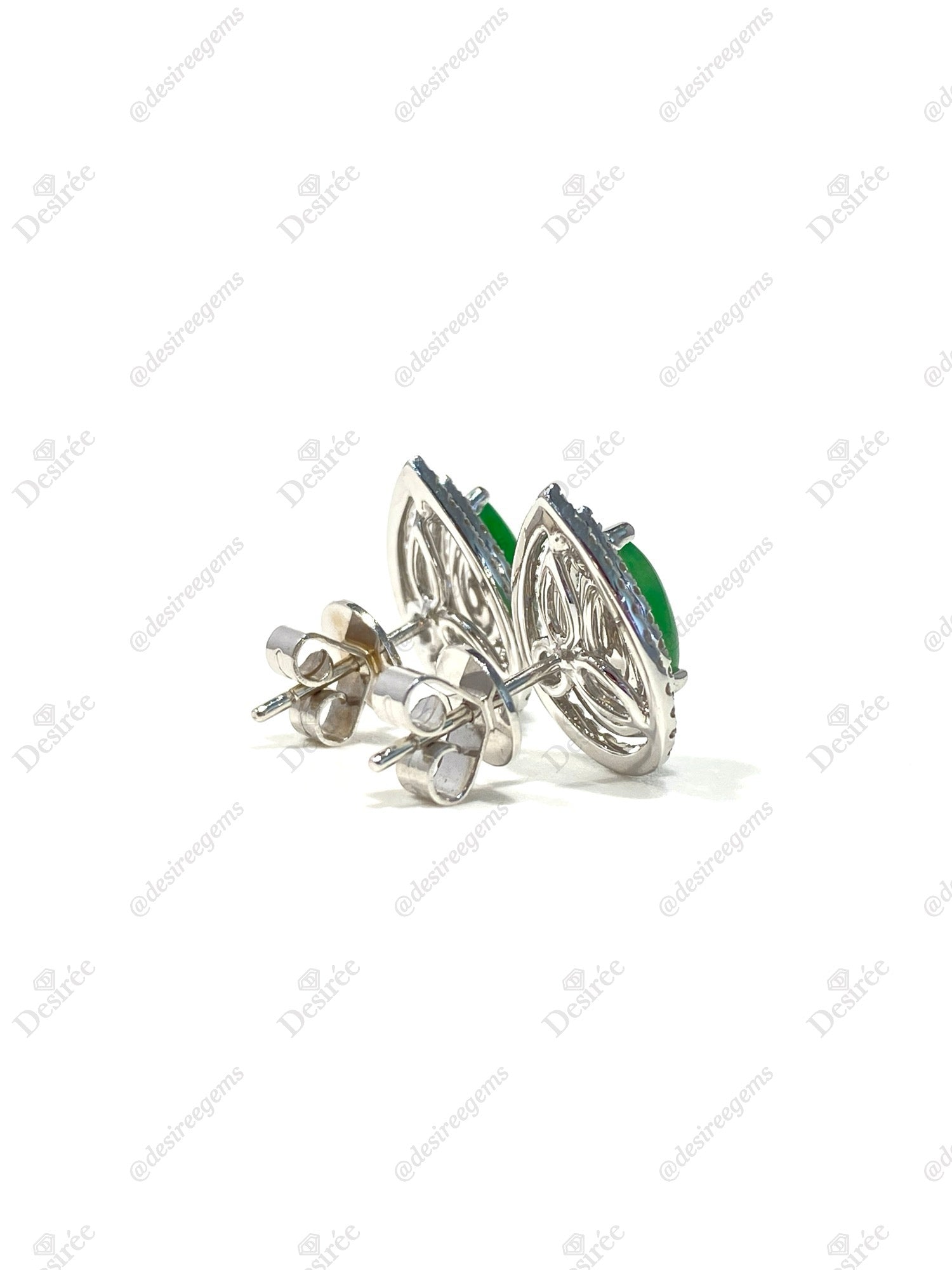 Natural Type A Jadeite Earrings for Women – Authentic Jade Stud Earrings with Sterling Silver – Perfect for Weddings, Gifts & Everyday Elegance