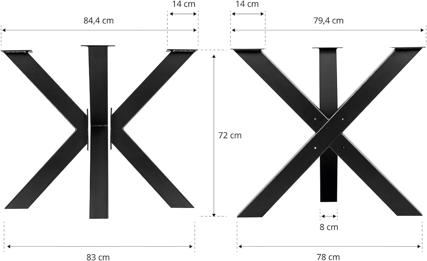 Steel Spider Table Legs - DIY Dining Table Legs, Kitchen & Conference Room Table Base, Garden Table Frame - Powder Coated Gold Metal Legs for Easy Assembly | Perfect for Modern Home, Office & Outdoor Furniture