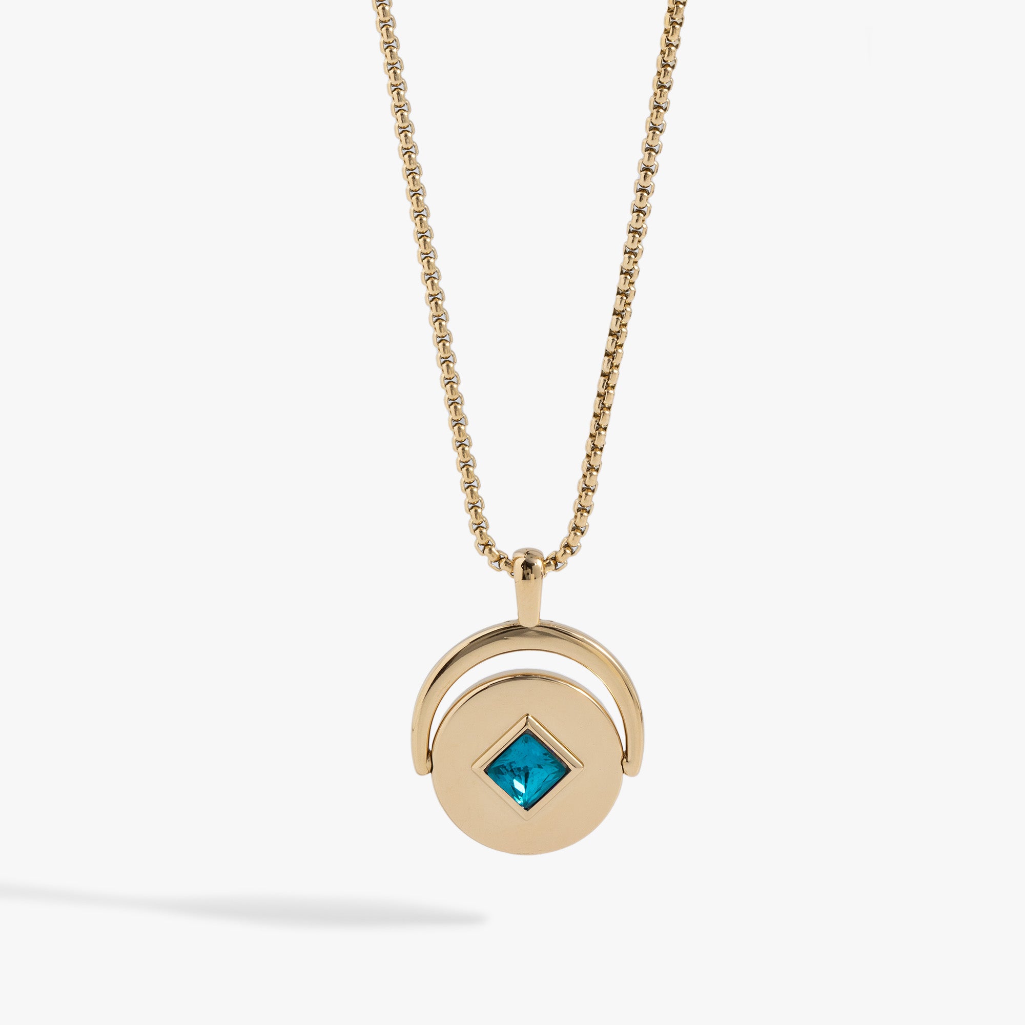 December Birthstone & Flower Flip Charm Necklace - Sterling Silver Jewelry Gift for Women - Perfect for Birthdays, Anniversaries & Special Occasions