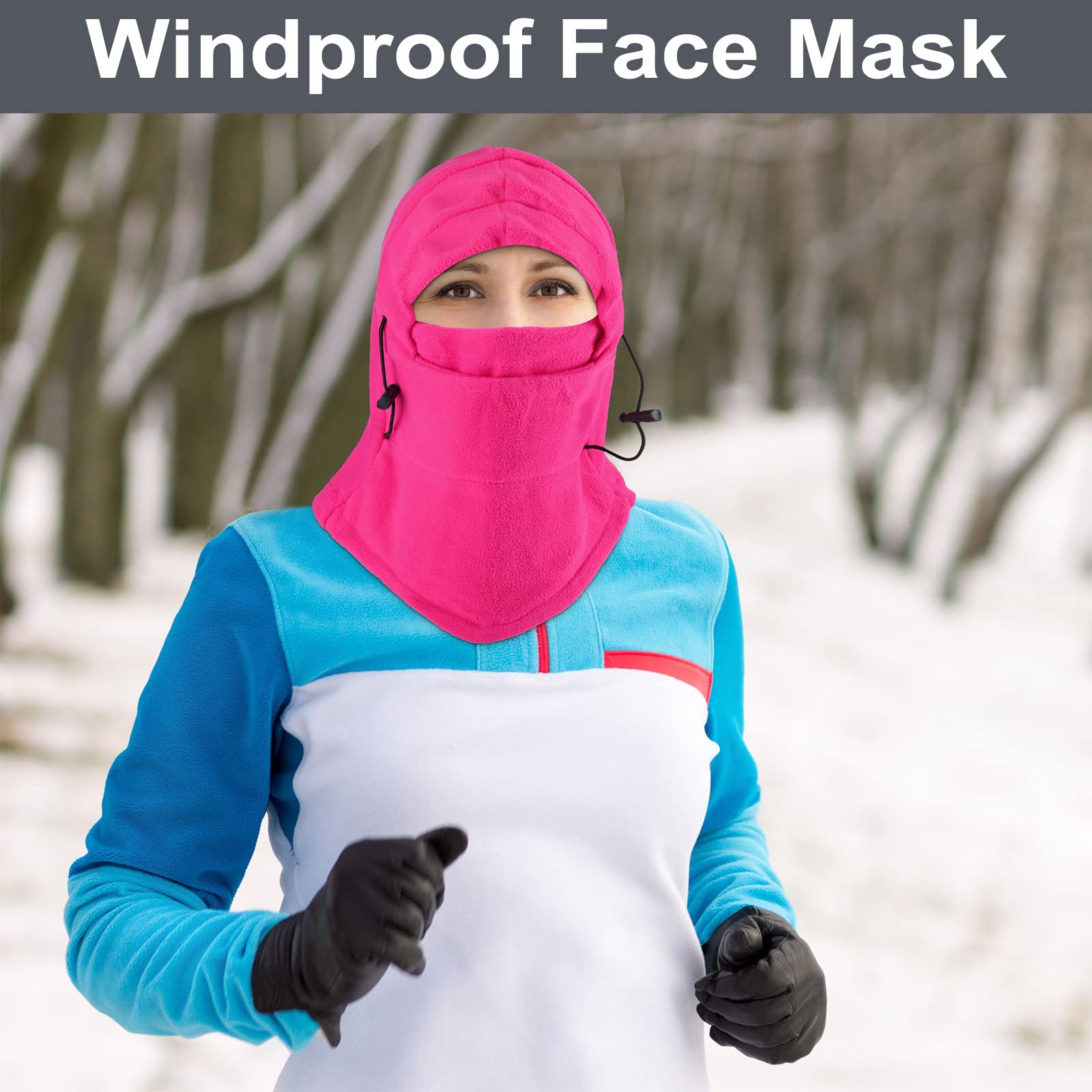 Frienda 4 Pack Balaclava Ski Mask - Windproof Fleece Face Cover for Men & Women - Adjustable Winter Face Mask for Skiing, Snowboarding & Outdoor Activities