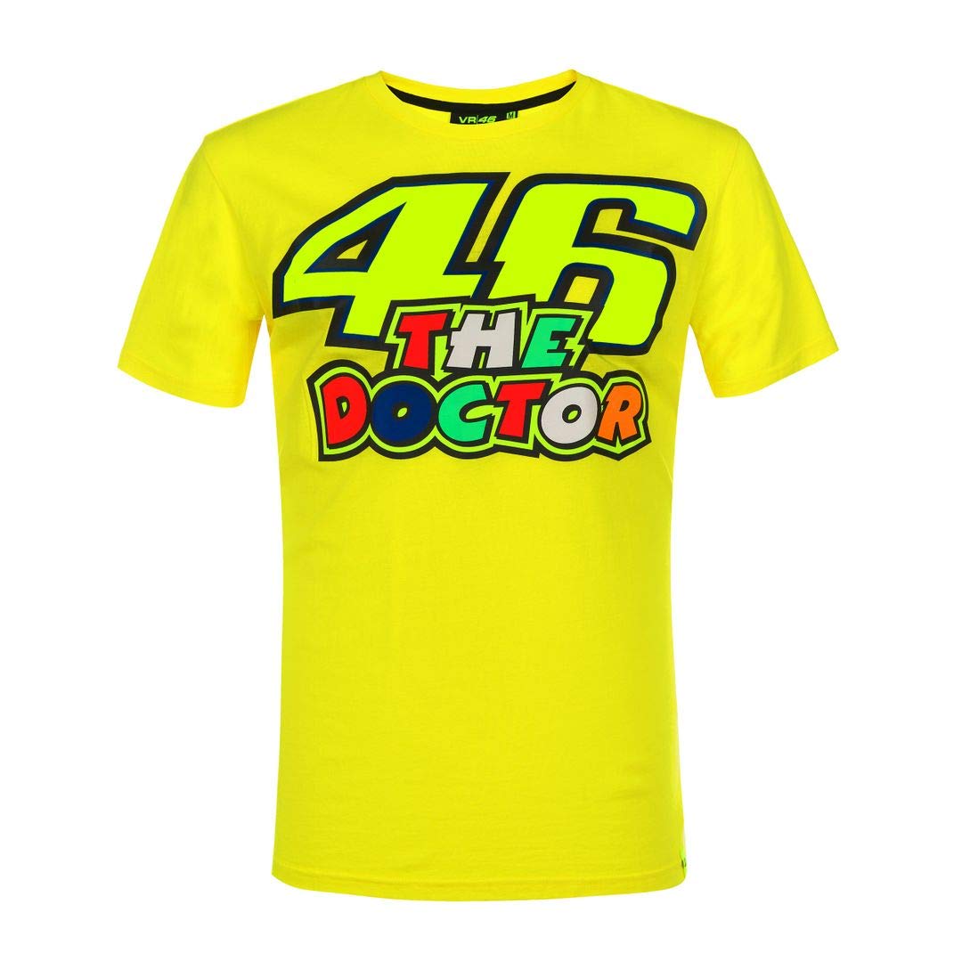 VR46 The Doctor Short Sleeve T-Shirt - XXL Yellow | Motorcycle Racing Fan Apparel | Casual Wear for Men | Perfect for Biking, Racing Events & Everyday Outfits