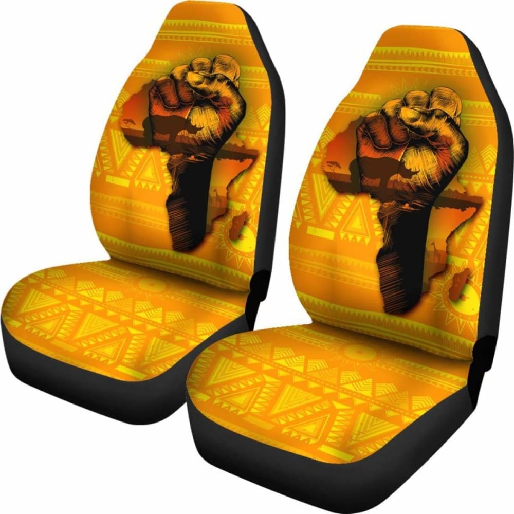 Premium African Map & Black Power Car Seat Covers - Durable Auto Accessories for SUV, Truck & Sedan - Perfect for Road Trips, Commuting & Cultural Pride Display