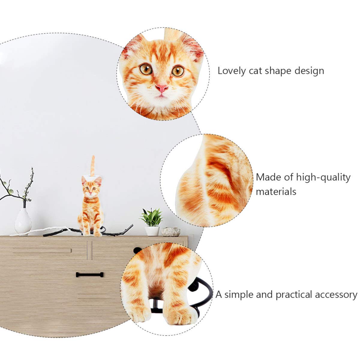 Zerodeko Stainless Steel Cat-Shaped Tissue Holder - Desk Topper, Standing Toilet Paper Roll Rack, Car Tissue Dispenser - Retro Iron Metal Home & Office Accessory for Bathroom, Kitchen, Car, and Desk Organization