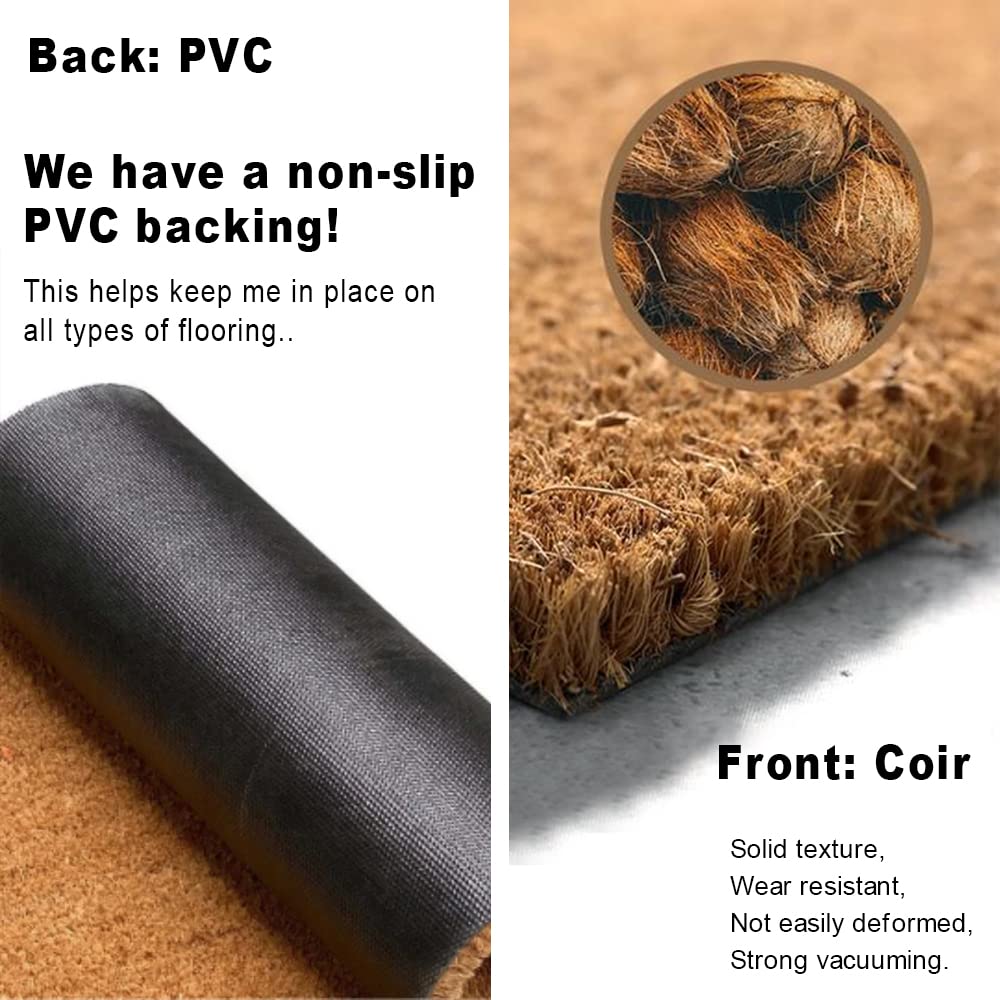 Natural Coir Doormat with Non-Slip Backing - Paw Print & Heart Design, Pet Lover's Welcome Mat for Indoor/Outdoor Use, Perfect for New Homeowners, Entryways, and Pet-Friendly Spaces