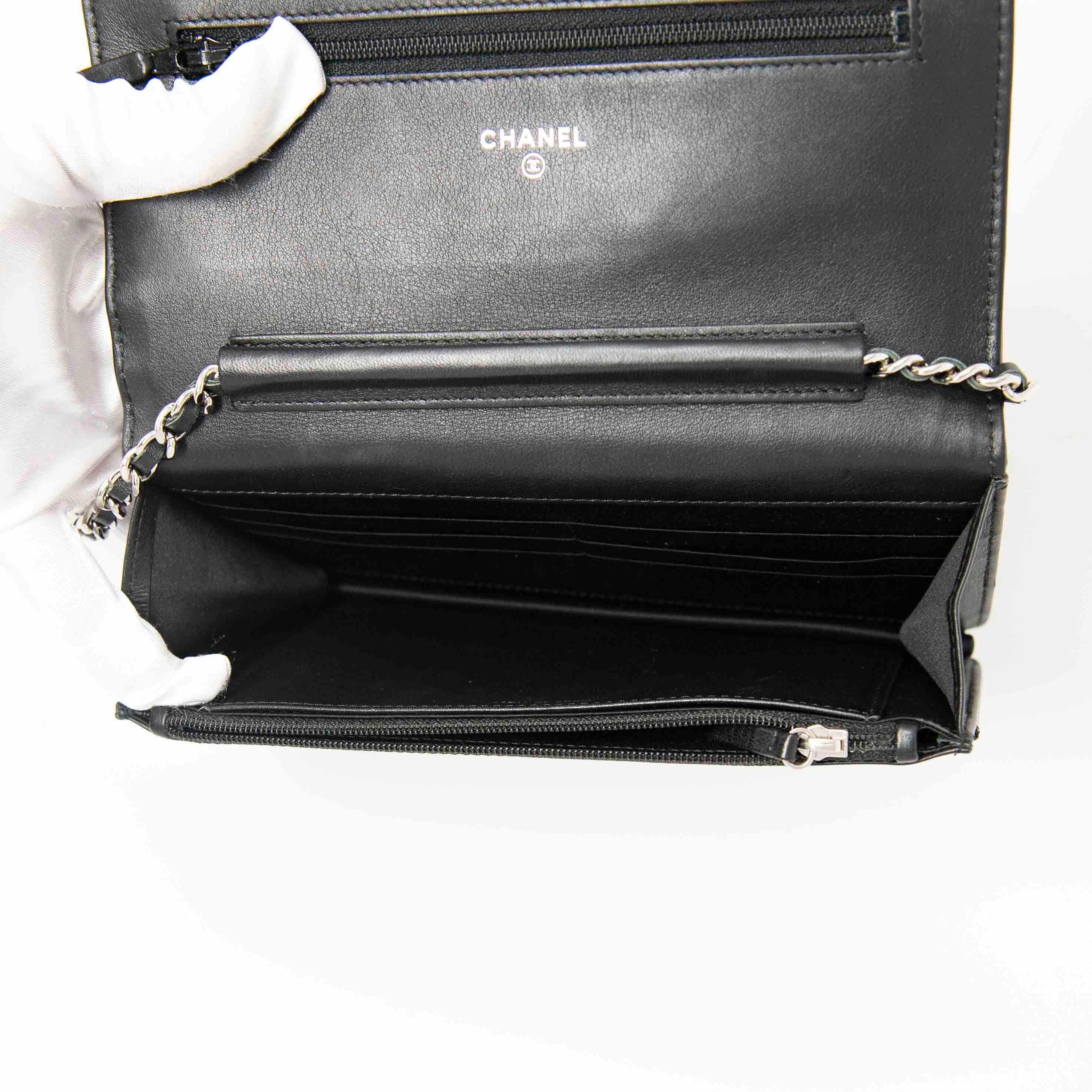 Chanel Black Camellia Wallet On Chain Crossbody Bag - Luxury Designer WOC for Women | Perfect for Evening Parties, Date Nights & Special Occasions