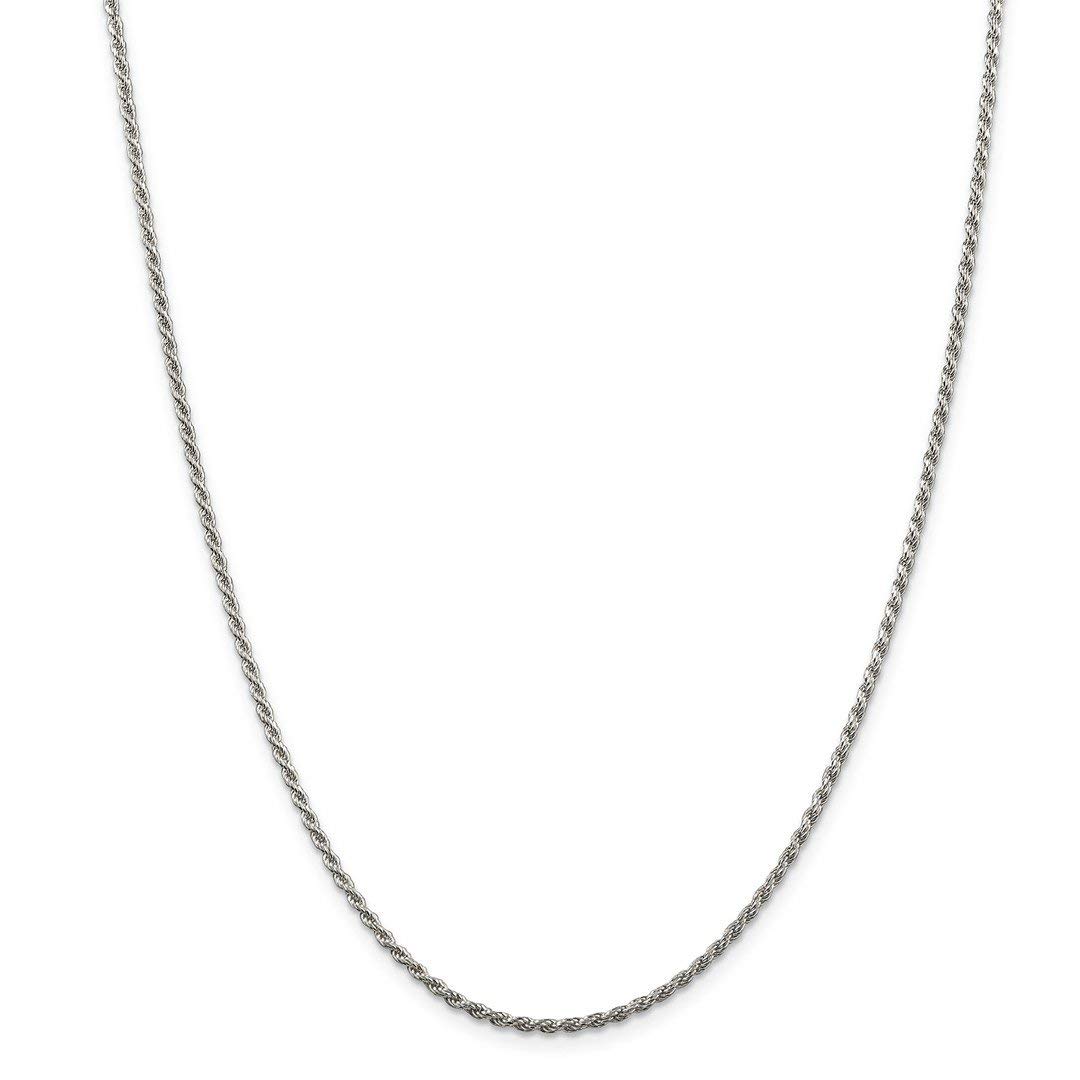 925 Sterling Silver 1.85mm Link Rope Chain Necklace 18 Inch - Dainty Pendant Charm Necklace for Women, Elegant Fine Jewelry Gift for Her - Perfect for Everyday Wear, Date Nights & Special Occasions