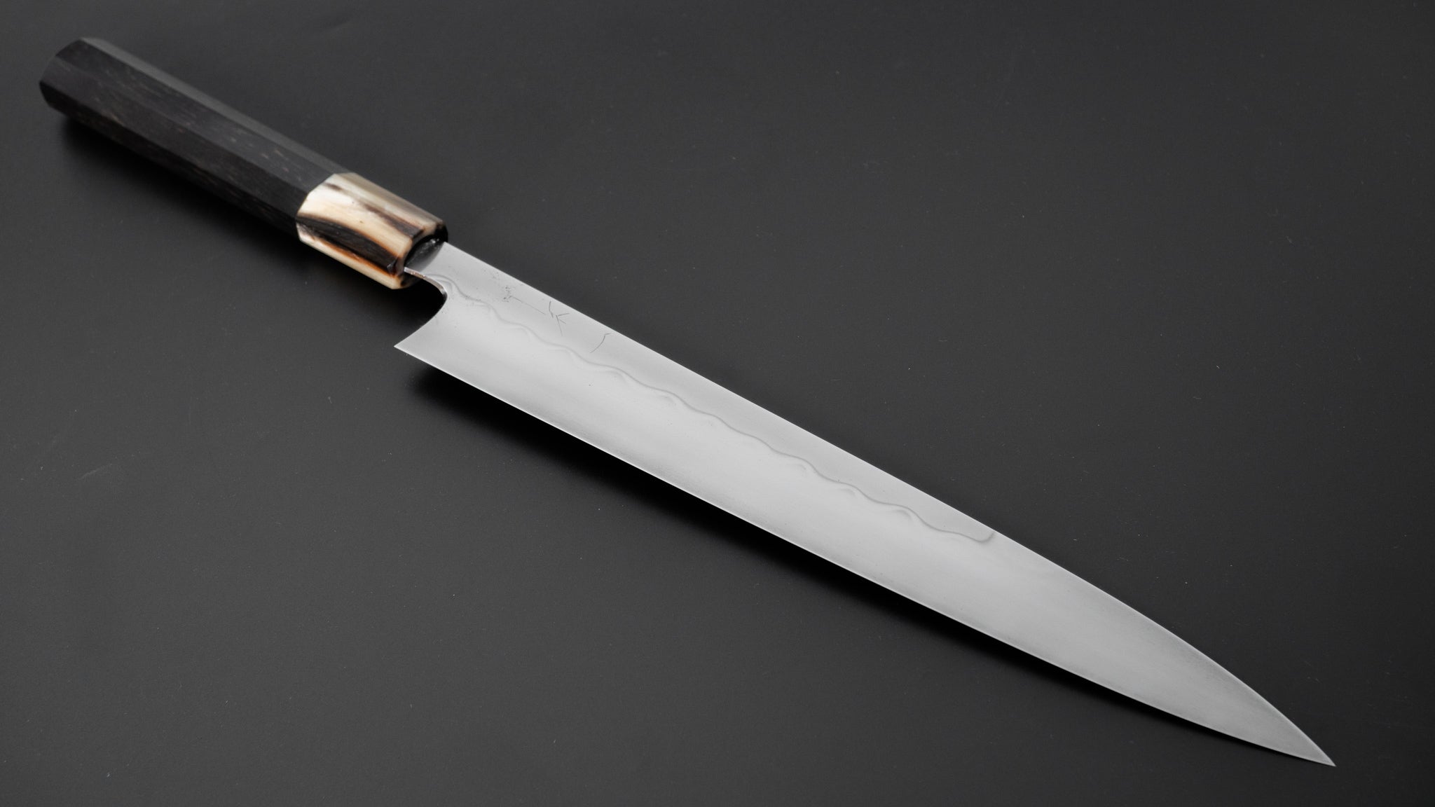 Hitohira Togashi Yohei White #1 Mizu Honyaki Sujihiki 270mm Japanese Chef Knife with Taihei Ebony Handle & Saya (#065) - Premium Sushi & Sashimi Slicing Knife for Professional Chefs & Home Cooks