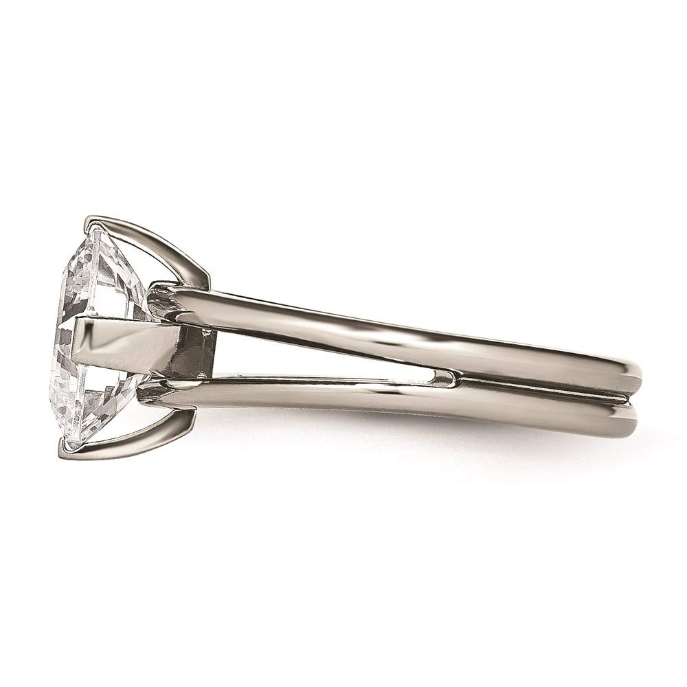 Titanium Cubic Zirconia Ring for Women - Elegant Fine Jewelry Gift for Her - Perfect for Anniversaries, Engagements & Special Occasions