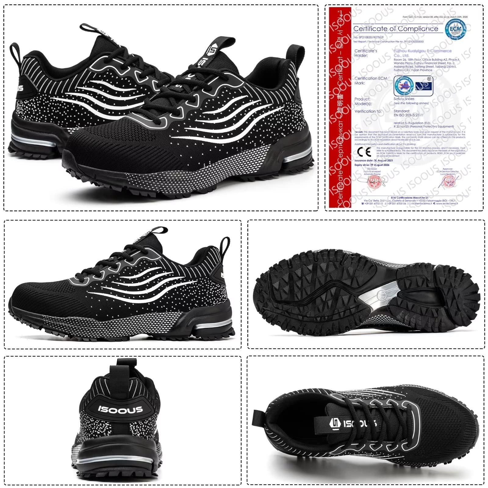 Lightweight Steel Toe Shoes for Men & Women - Comfortable Safety Sneakers with Cushioning - Durable Work Boots for Construction, Warehouse & Outdoor Jobs