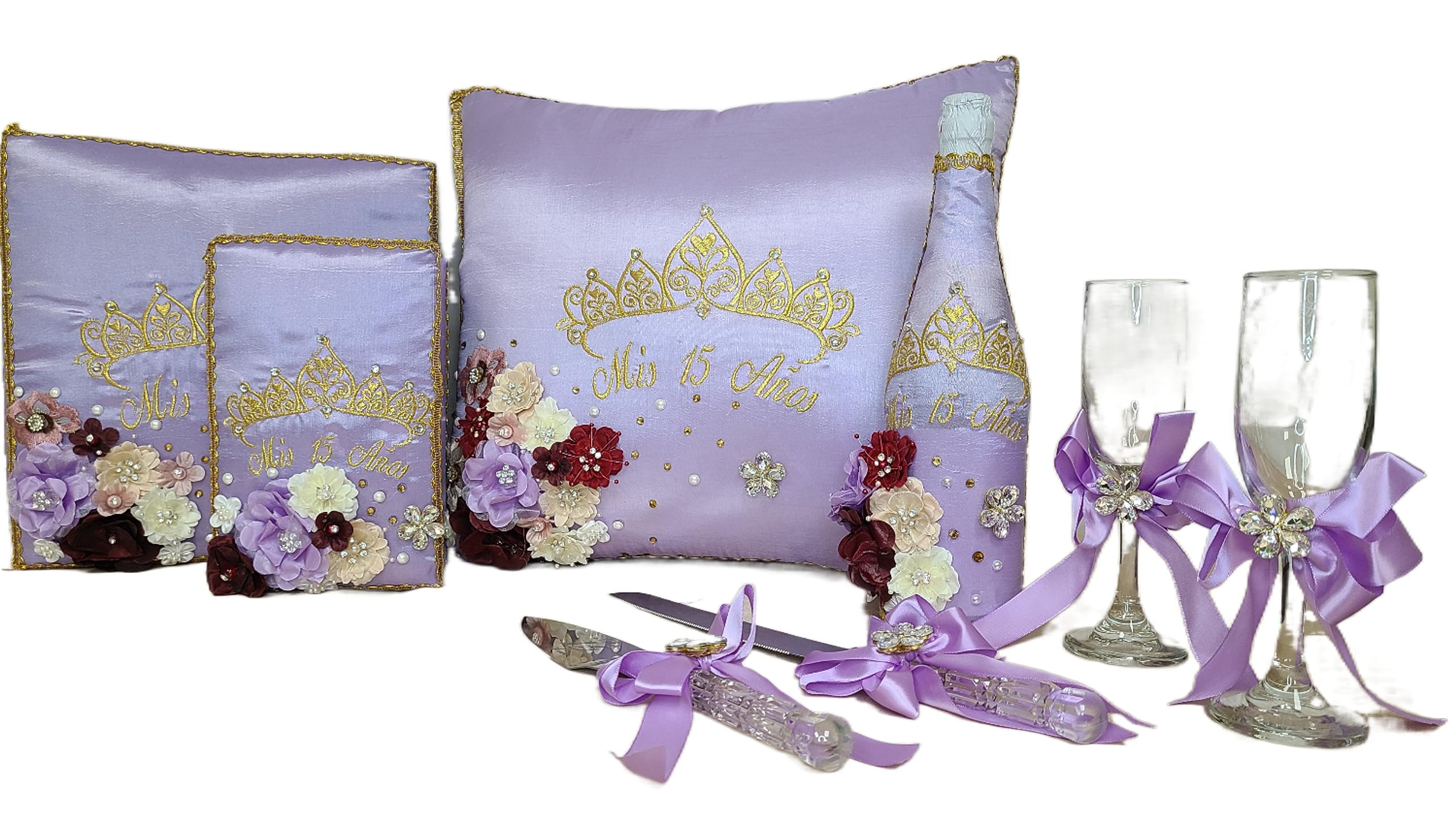 Quinceañera Crown & Pillow Set - Sweet 16 Accessories, Queen & Princess Theme Decorations - Perfect Quinceanera Gift Idea for Birthday Parties, Celebrations & Special Occasions