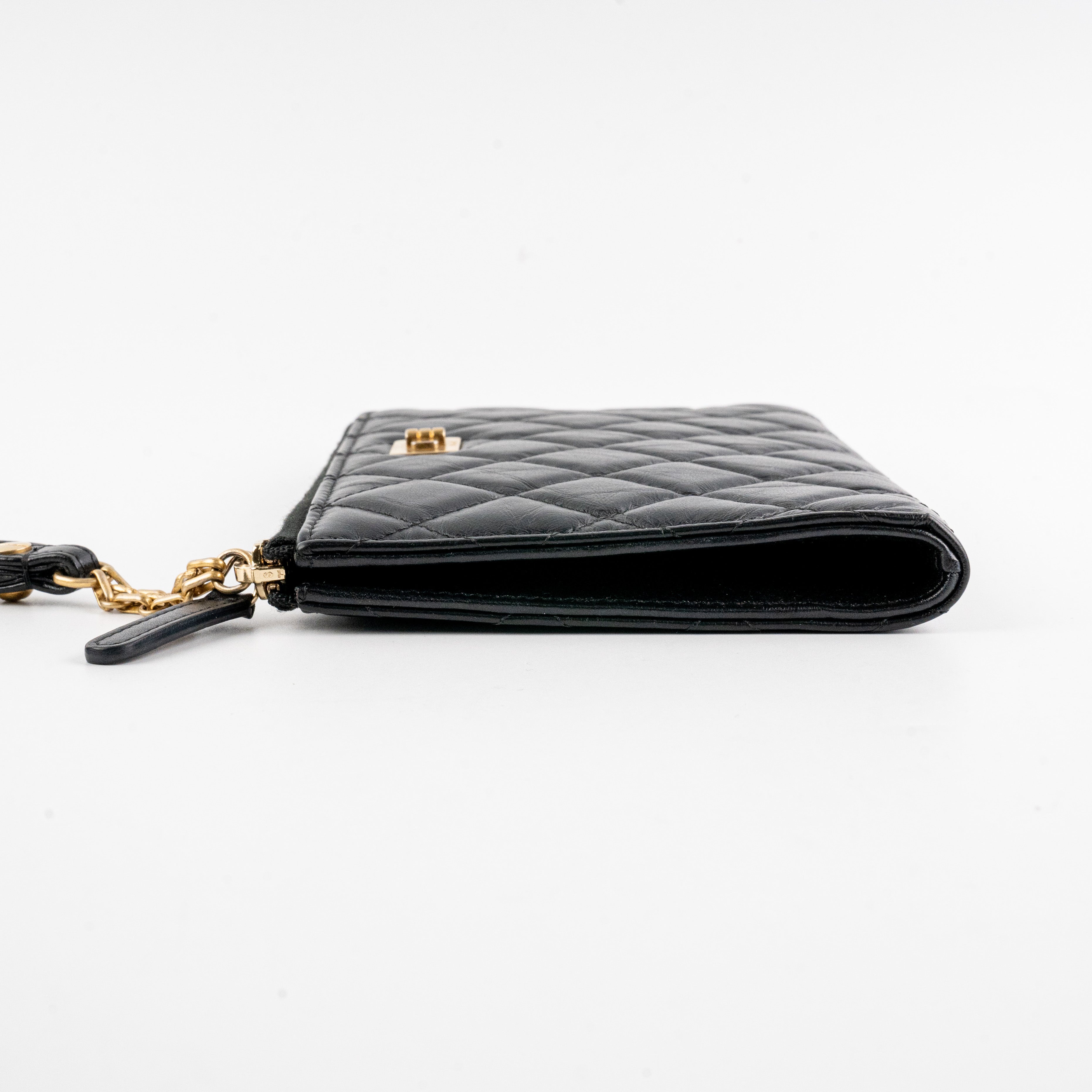 Chanel Reissue 2.55 Wristlet Wallet in Black | Luxury Leather Card Holder for Women | Perfect for Evening Bags & Travel Essentials