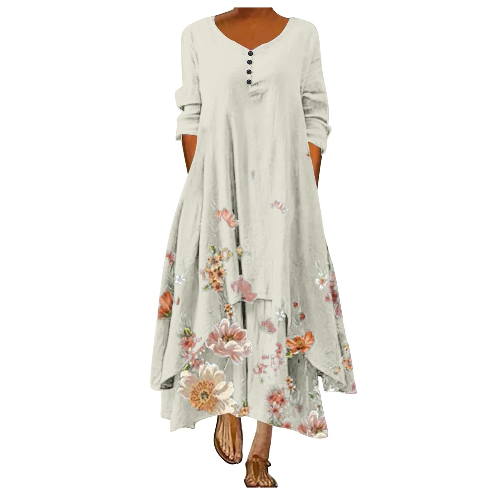 Elegant Floral Long Party Dress for Women - Vintage Summer Fall Wedding Guest & Cocktail Dress | Perfect for Weddings, Garden Parties & Formal Events