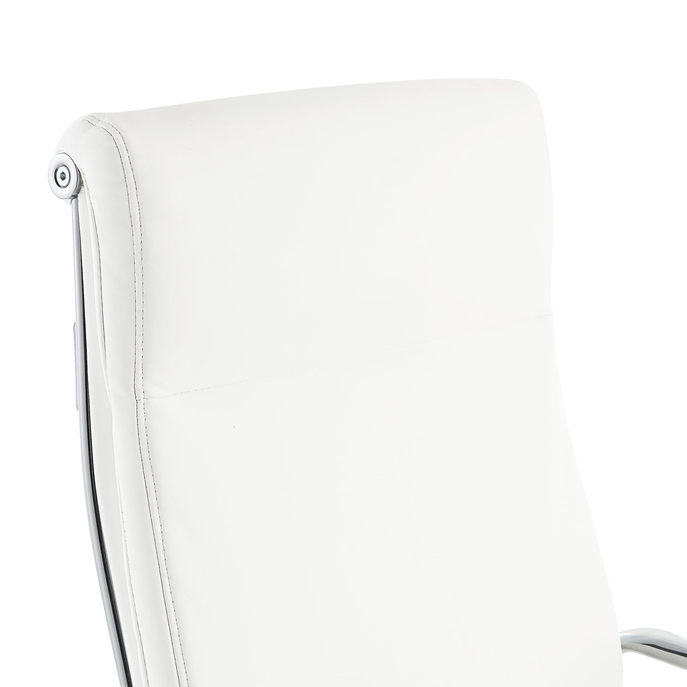 Office Star Antimicrobial High-Back Adjustable Office Chair with Chrome Base - Dillon Snow Fabric - Ergonomic Desk Chair for Home Office, Executive Workspace & Computer Workstation