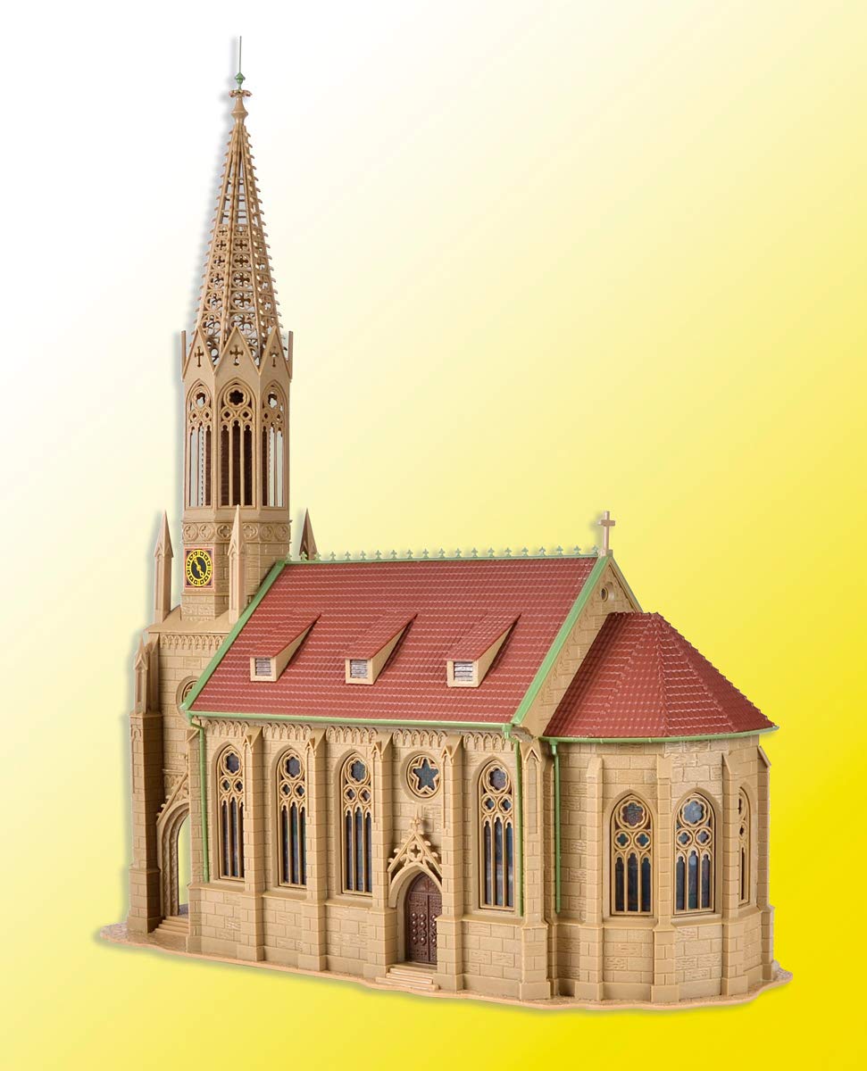 HO Scale Church Building Kit - Traditional Beige Model Train Accessory for Religious & Historical Scenes | Perfect for Model Railroad Layouts & Dioramas