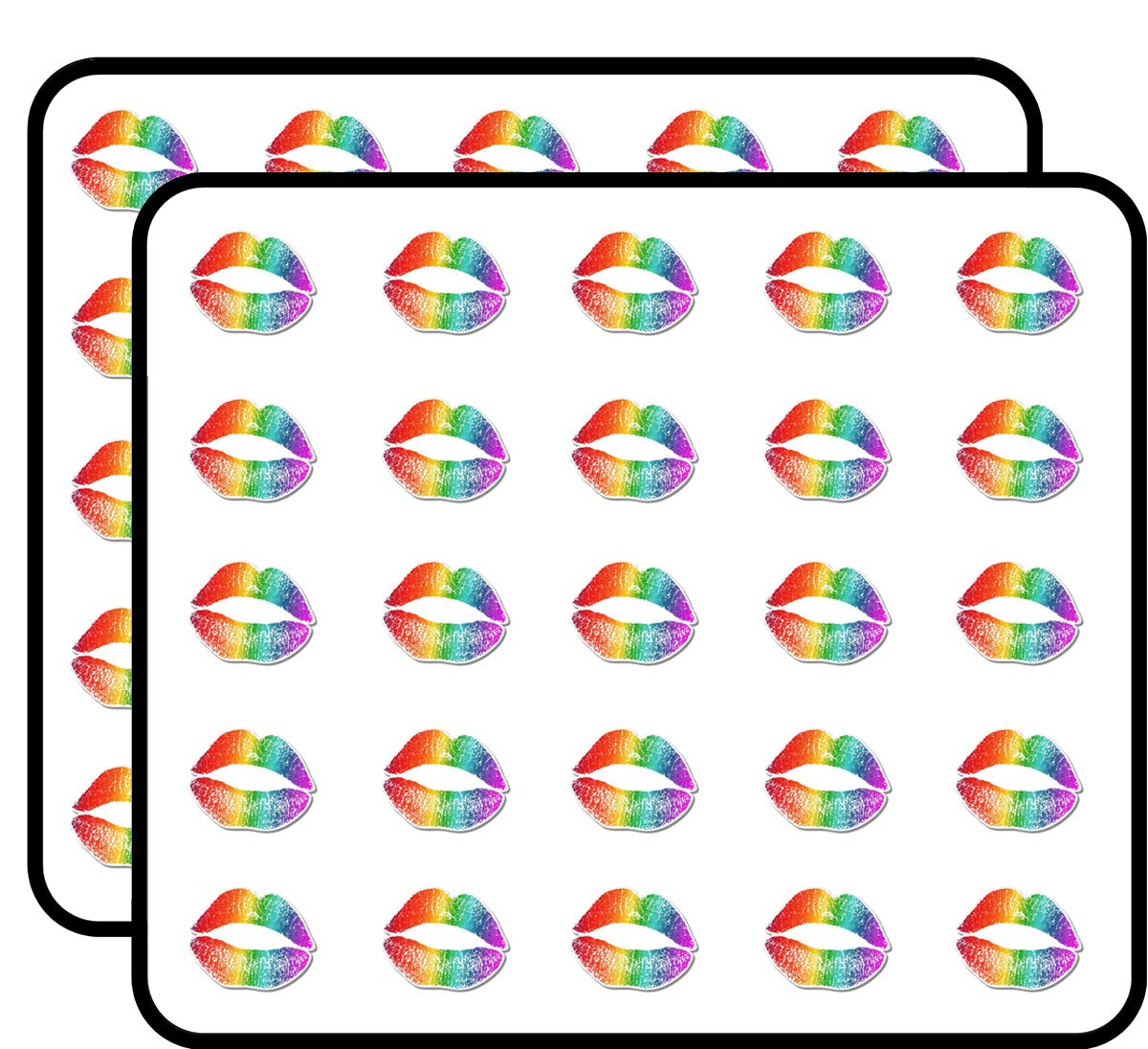 Rainbow Kiss Lips Pride Stickers - 50 Pack for Scrapbooking, DIY Crafts, Bullet Journals, Albums & Calendars - Perfect for LGBTQ+ Pride Decorations, Kids Art Projects & Creative Journaling