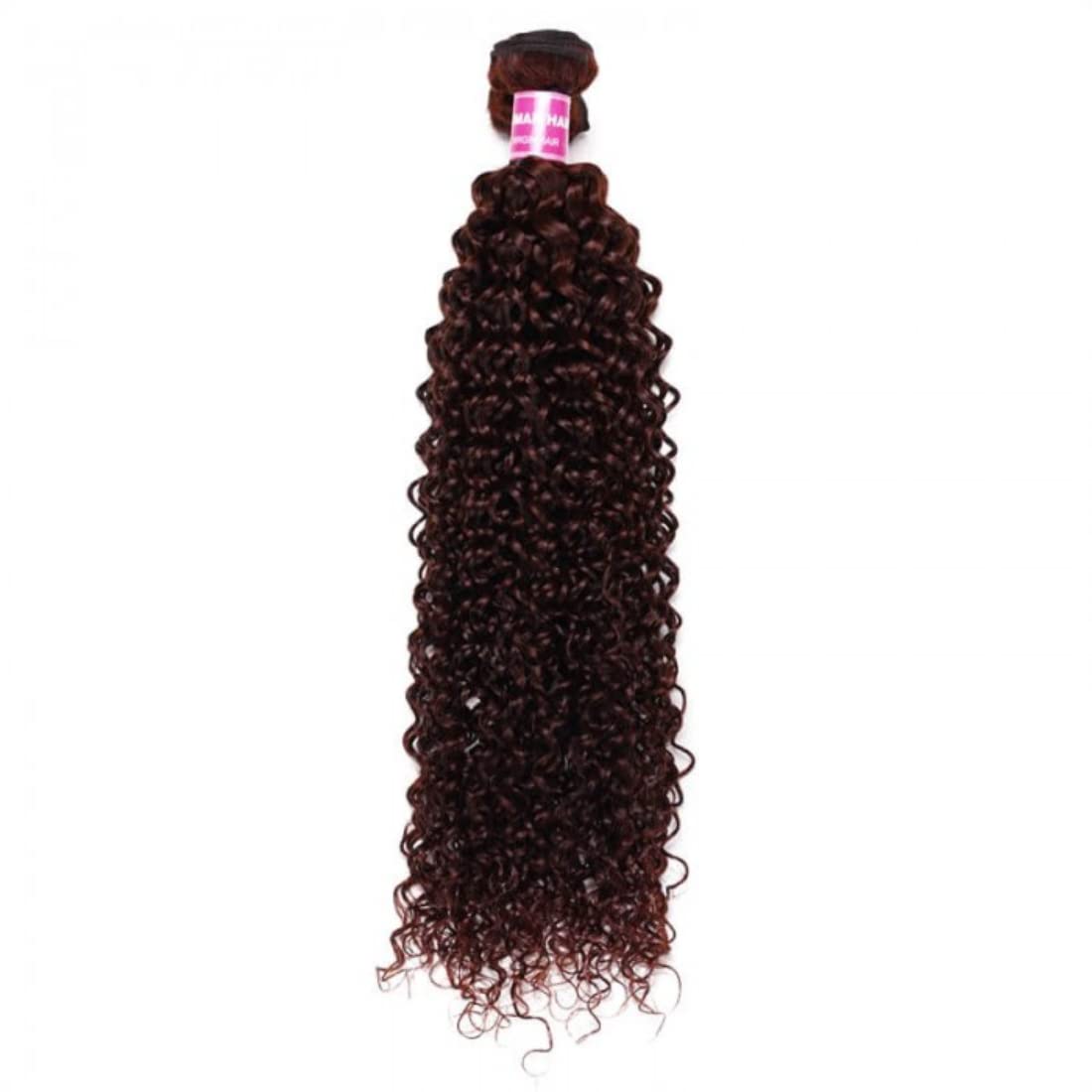 Brazilian Virgin Remy Human Hair Weave - #33B Reddish Brown Jerry Curly 22 Inch Bundle for Women | Premium Sew-In Hair Extensions | Natural Brownish Color | Perfect for Daily Styling, Special Occasions & Volume Boosting