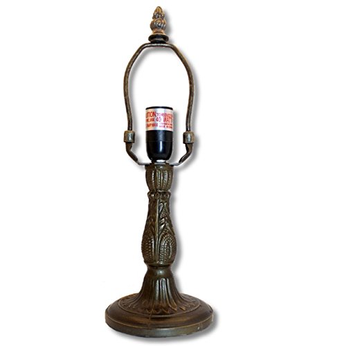 Vintage Art Nouveau 6-Inch Metal Lamp Base with Electrical Wiring, On/Off Switch & Shade Holder - Perfect for Table Lamps, Bedside Lighting & Home Decor