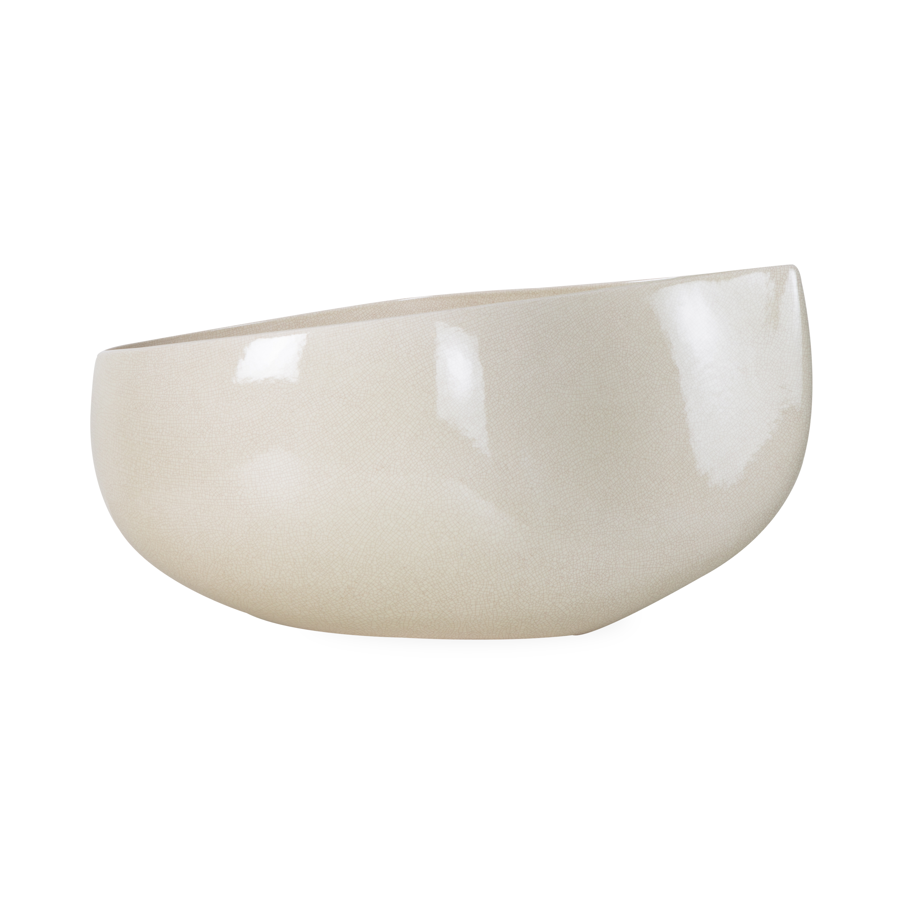 Handmade Crackle Glaze Teardrop Bowl - Ceramic Serving Bowl for Soup, Salad & Dessert - Elegant Home Decor & Gift Idea for Kitchen & Dining