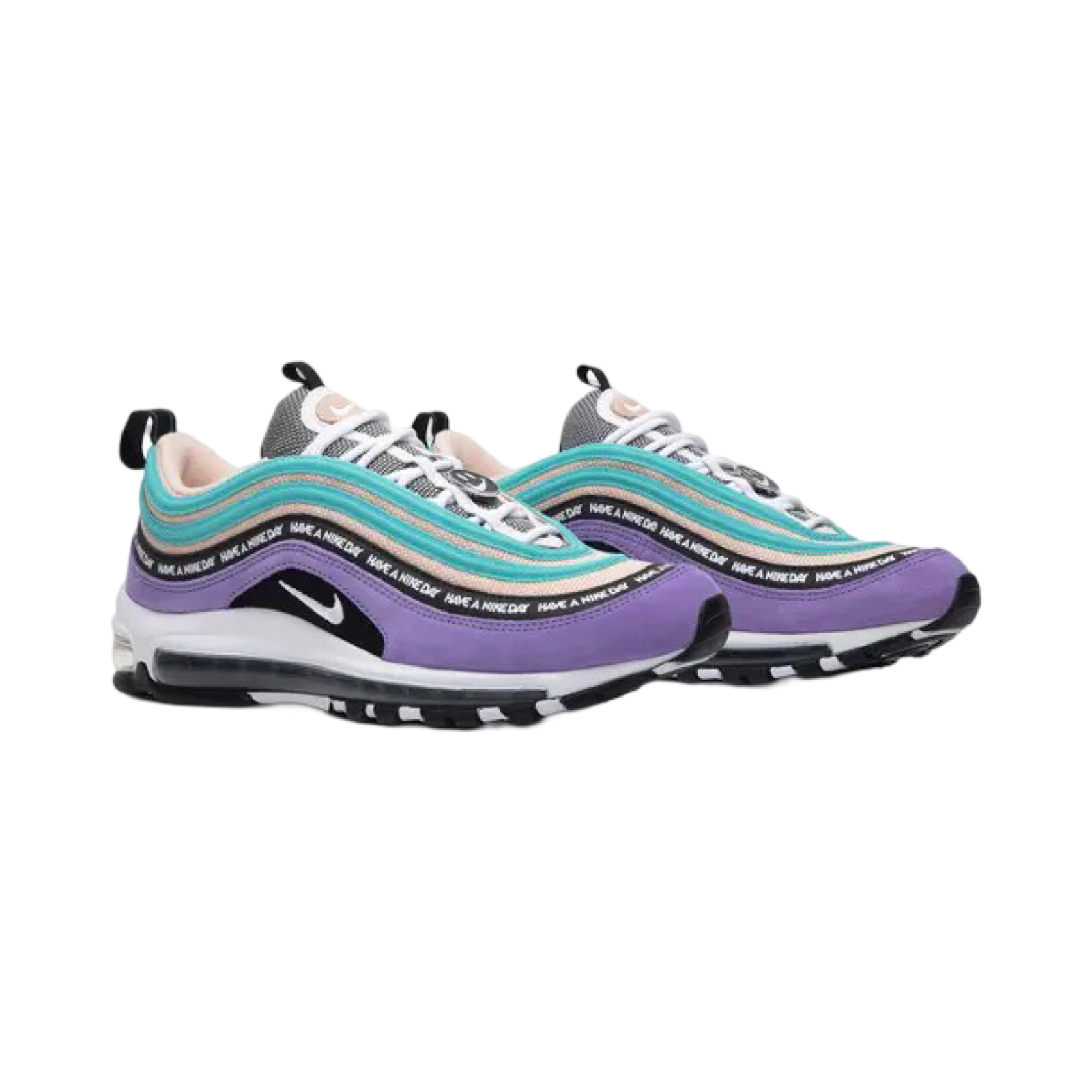 Nike Air Max 97 'Have A Nike Day' Sneakers - Black/Clear Emerald/White Colorway | Running Shoes for Men & Women | Perfect for Gym, Workouts & Casual Wear