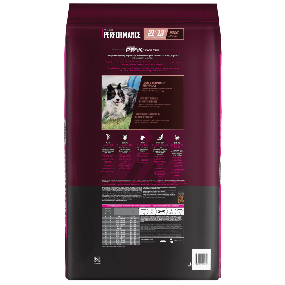 Eukanuba Premium Performance 21/13 Sprint Dry Dog Food - High Protein for Active Dogs - Ideal for Running, Hunting & Athletic Training