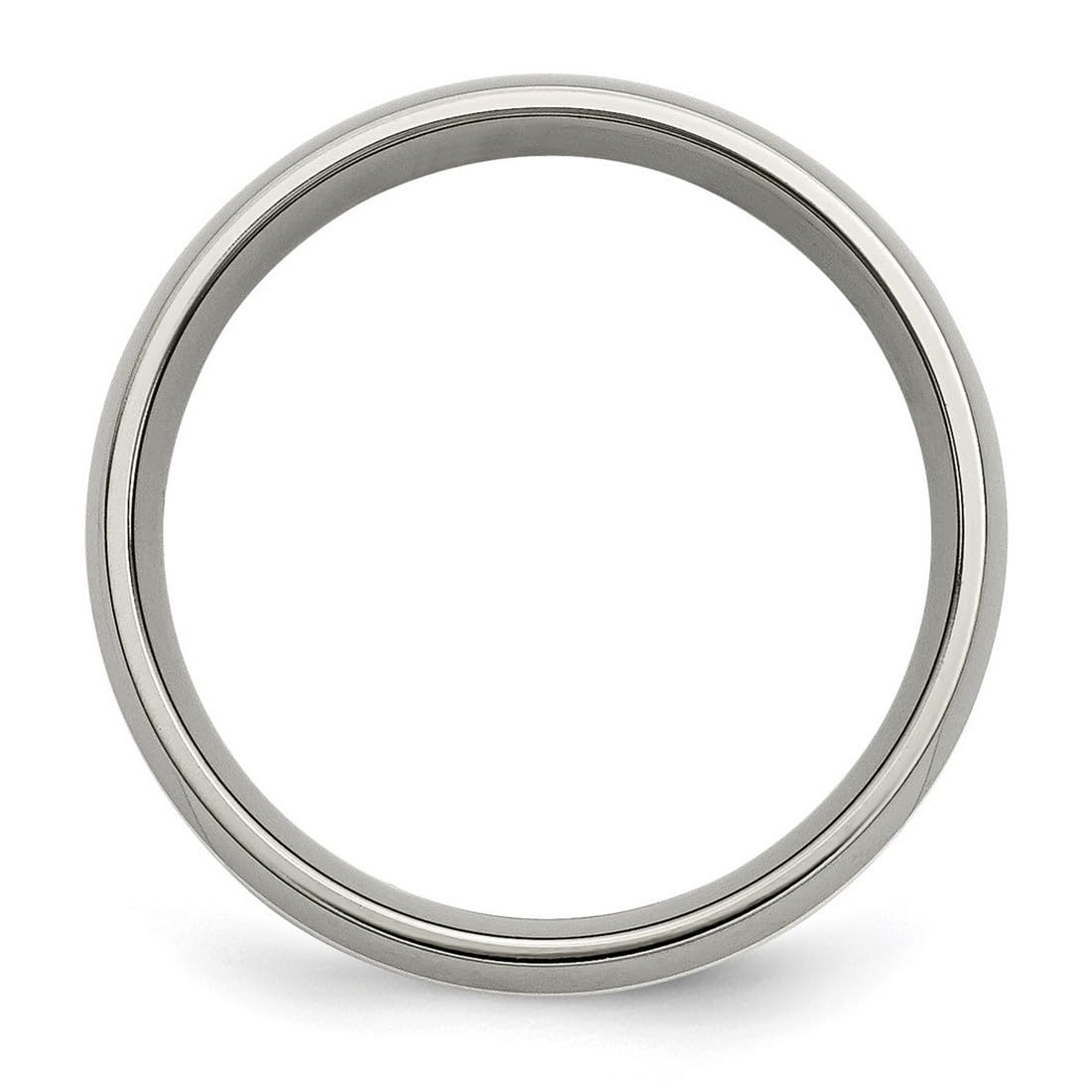 Titanium Sterling Silver Inlay Polished 6mm Wedding Band Ring for Women & Men - Elegant Unisex Wedding Jewelry for Engagement, Anniversary & Couple Gifts