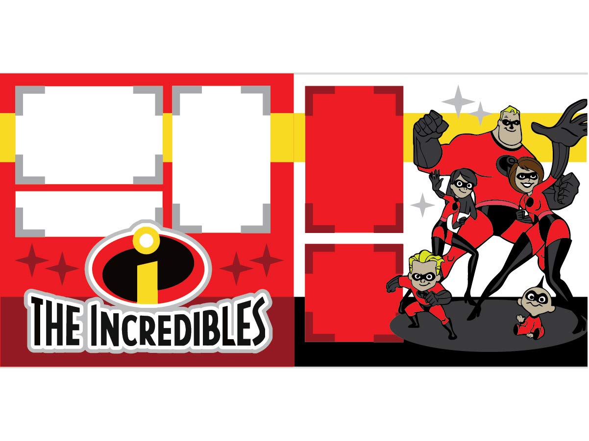 The Incredibles Disney Scrapbook Page Kit - DIY Scrapbooking Supplies for Family Memories, Birthday Albums & Disney Themed Crafts