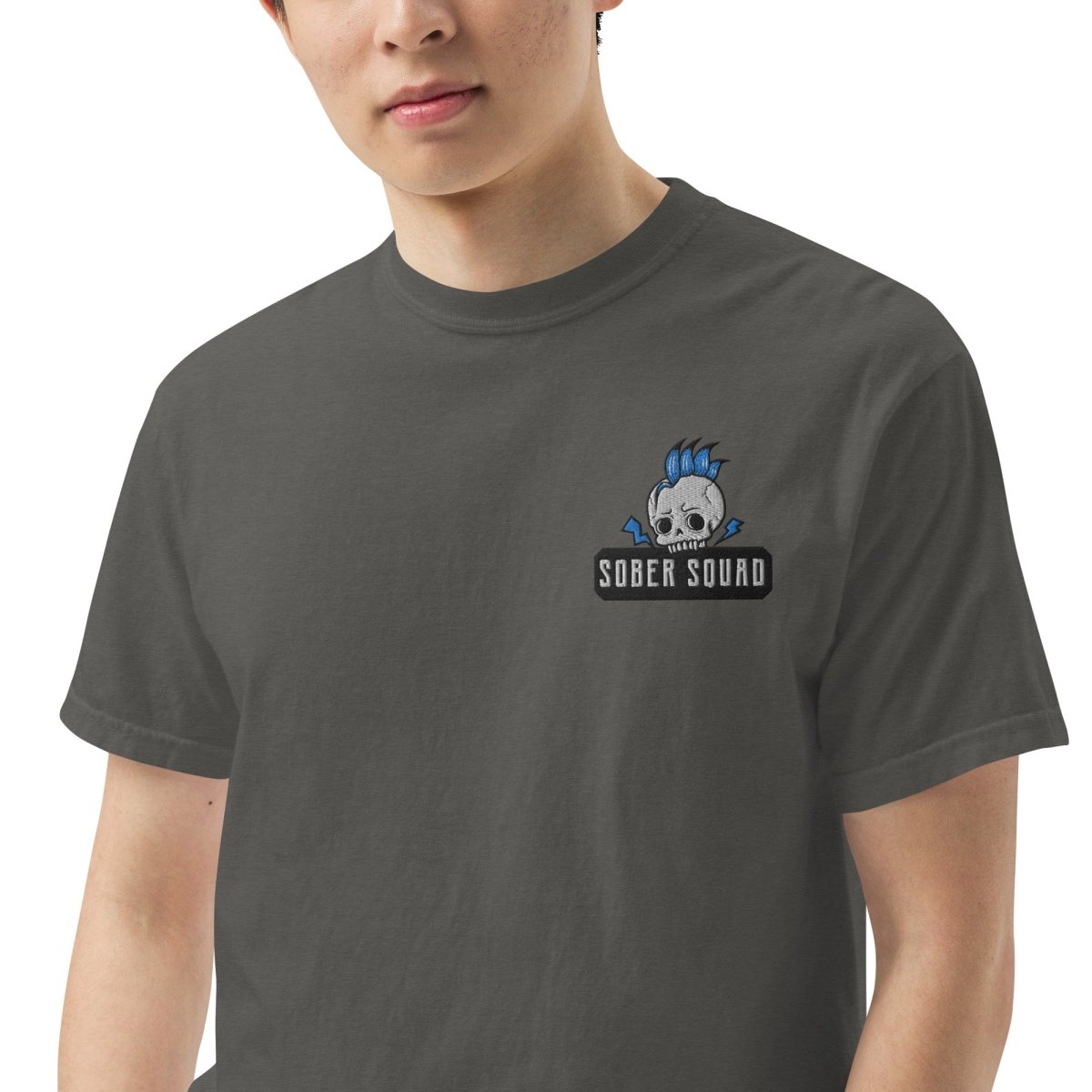 Sober Squad Embroidered Unisex Heavyweight Cotton T-Shirt - Comfortable Streetwear for Everyday Wear & Casual Outings