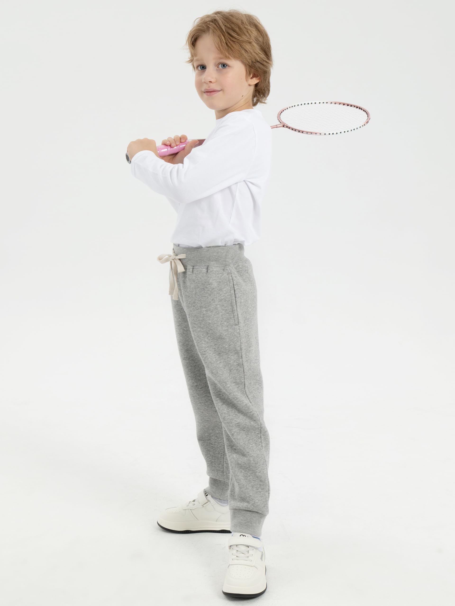 Resinta Baby and Toddler Boys Cotton Fleece Jogger Sweatpants - Soft Winter Pull-On Pants with Pockets & Drawstring for Active Play, Outdoor Adventures & Cozy Lounging