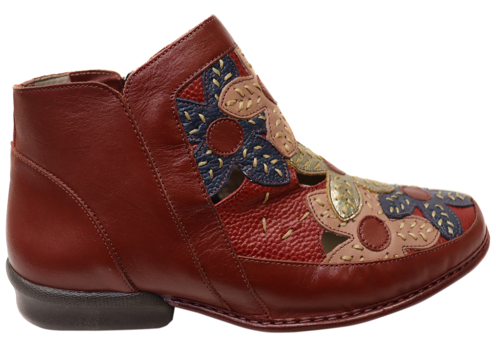 J Gean Tania Women's Comfortable Leather Ankle Boots - Made in Brazil - Perfect for Casual Outfits, Office Wear & Fall Fashion