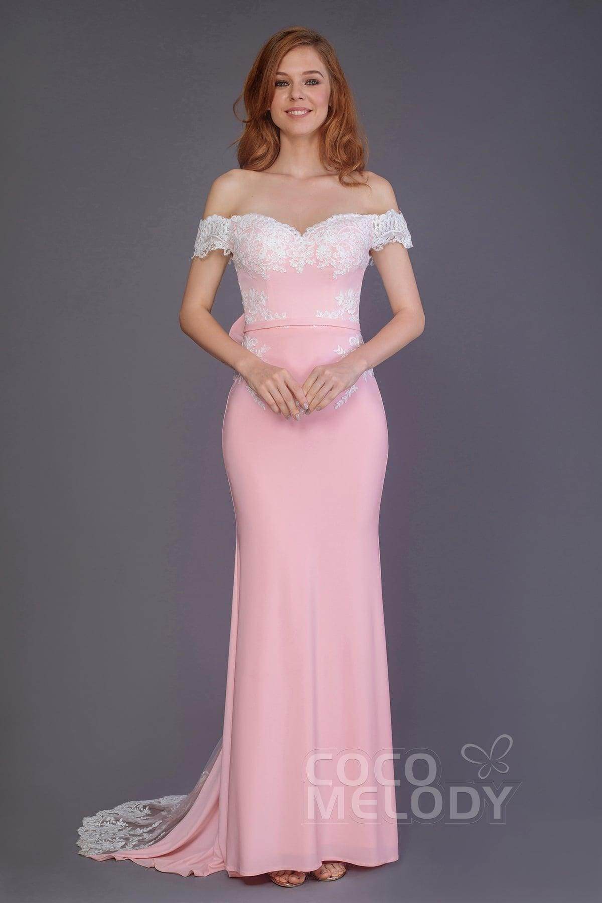 Elegant Mermaid Sweep Train Knitted Fabric Bridesmaid Dress PR3491 - Perfect for Weddings, Formal Events & Special Occasions